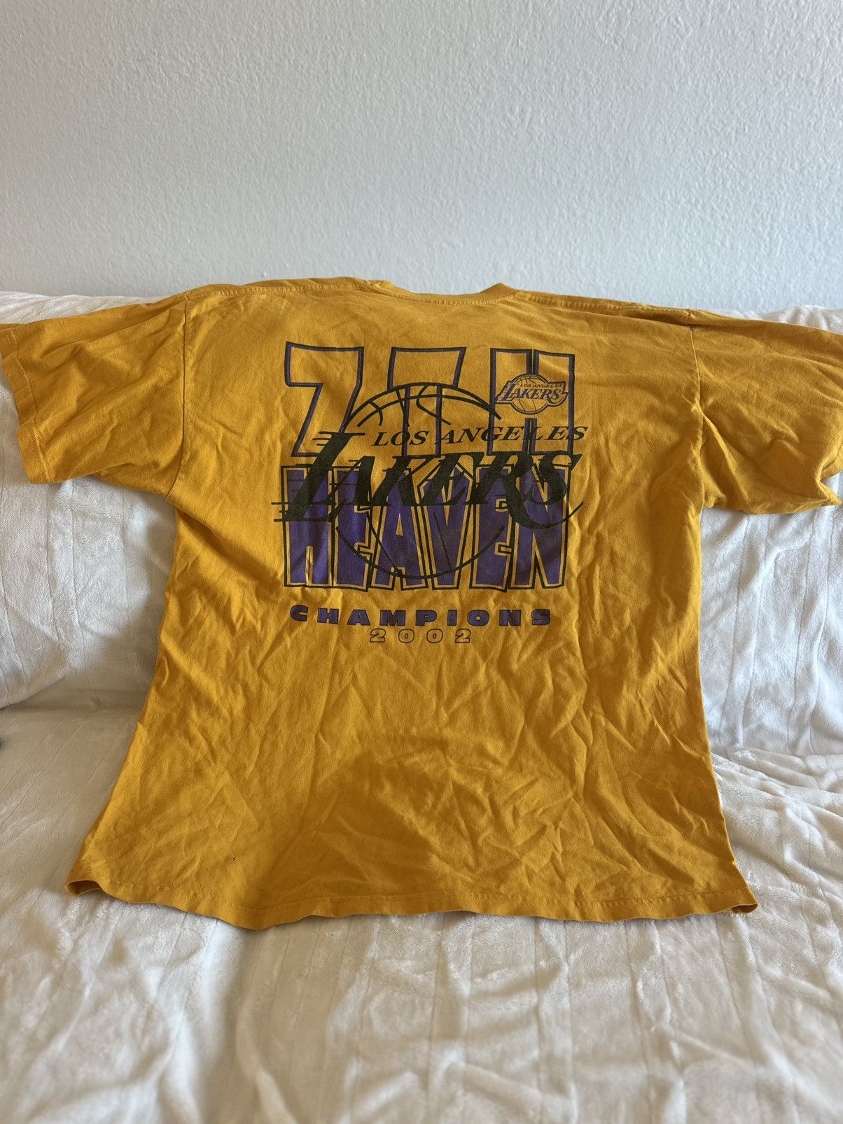 NBA Los Angeles Lakers Kobe Bryant Shaq 2002 World Champions Tee Size US XXL / EU 58 / 5 - 2 Thumbnail