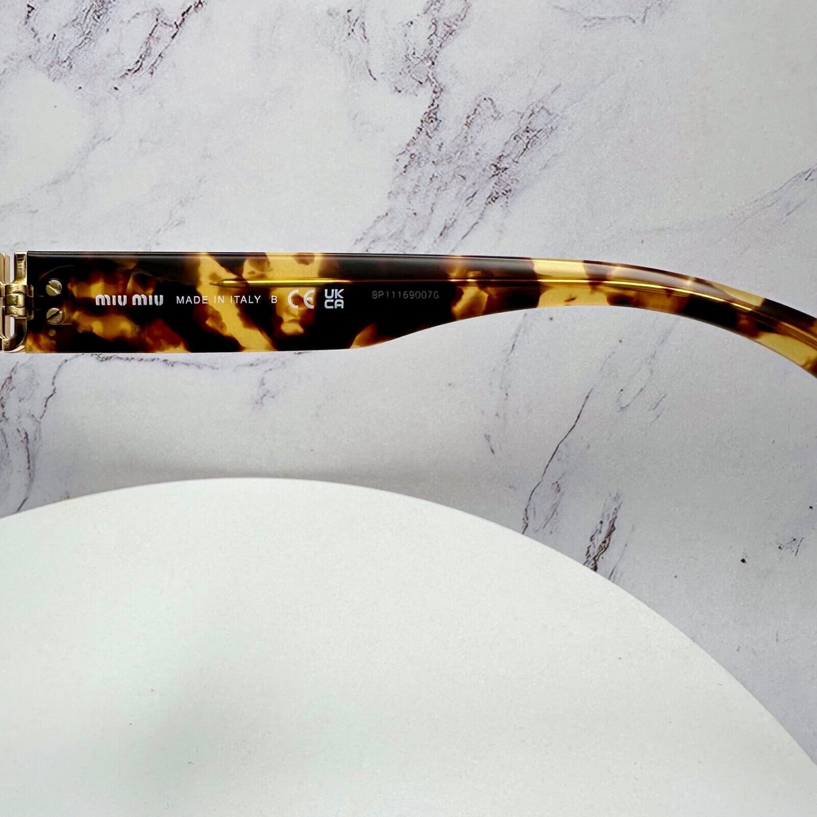 Miu Miu NEW MIU MIU Sunglasses Brown Oval Gold Size ONE SIZE - 7 Thumbnail