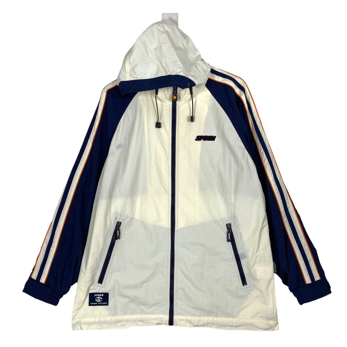 image of Vintage Spoon Windbreaker Hoodie in White, Men's (Size Medium)