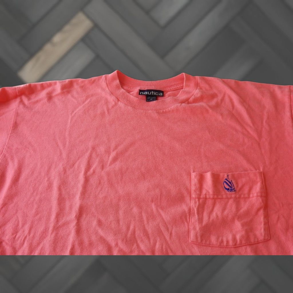 Nautica VTG Nautica T-Shirt Mens XL Short Sleeve Cotton USA Made Pink Pocket Shirt Size US XL / EU 56 / 4 - 1 Thumbnail