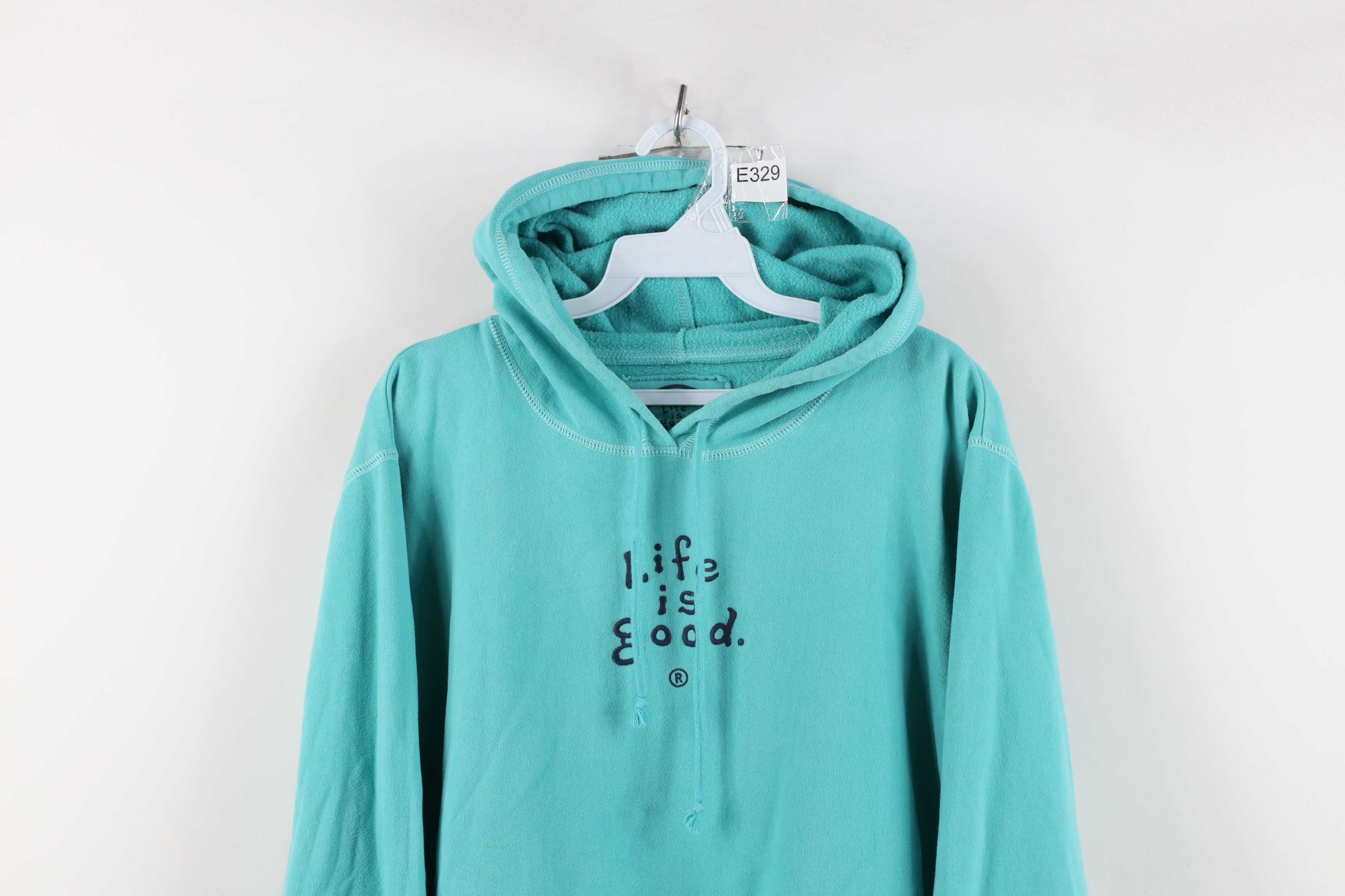 Life is Good Life Is Good Spell Out Semi Fitted Hoodie Sweatshirt Blue Size XL / US 12-14 / IT 48-50 - 2 Thumbnail