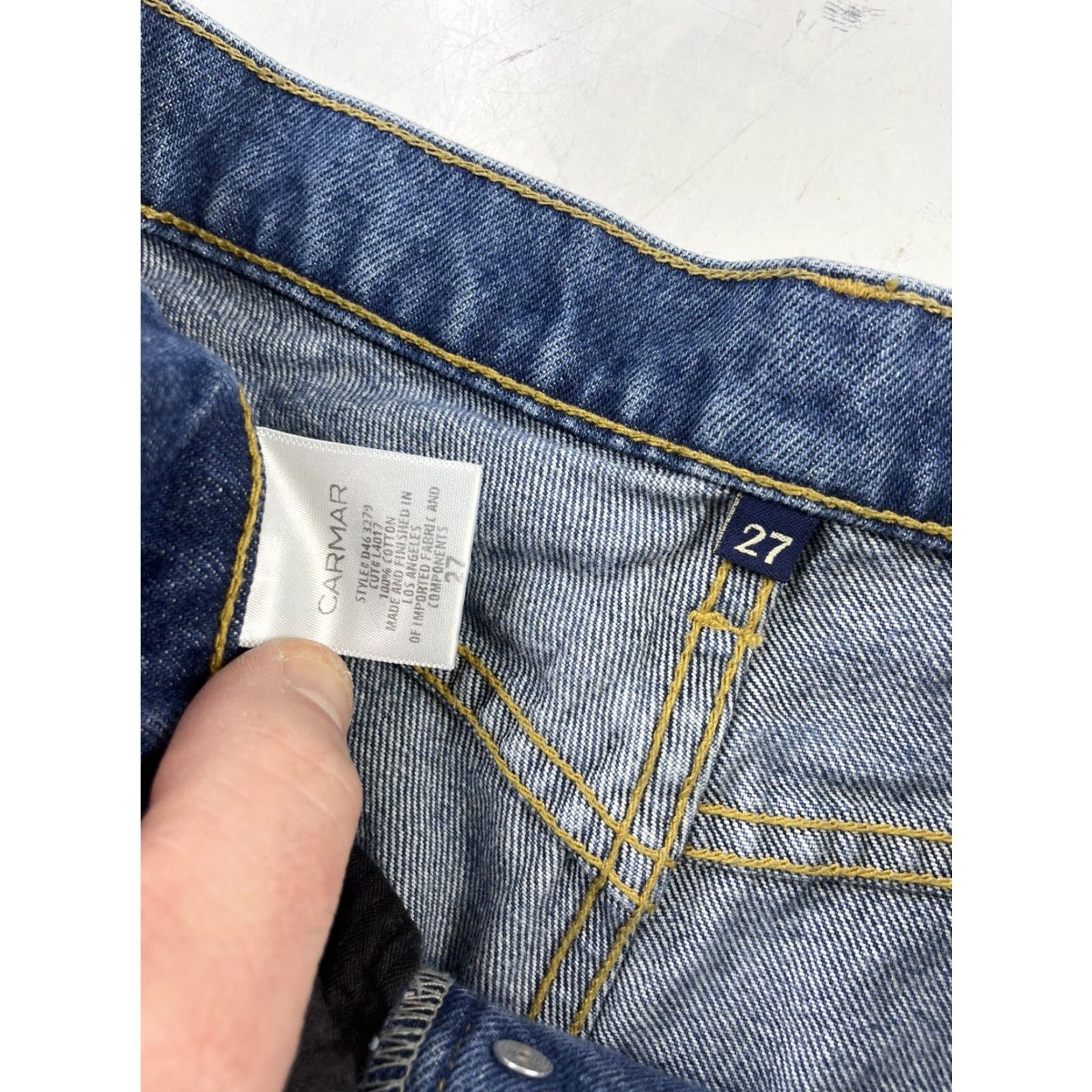 Vintage Camar Jeans Womens Size 27 Blue Straight Distressed Jeans Frayed Hem Pants Size 27" / US 4 / IT 40 - 4 Thumbnail