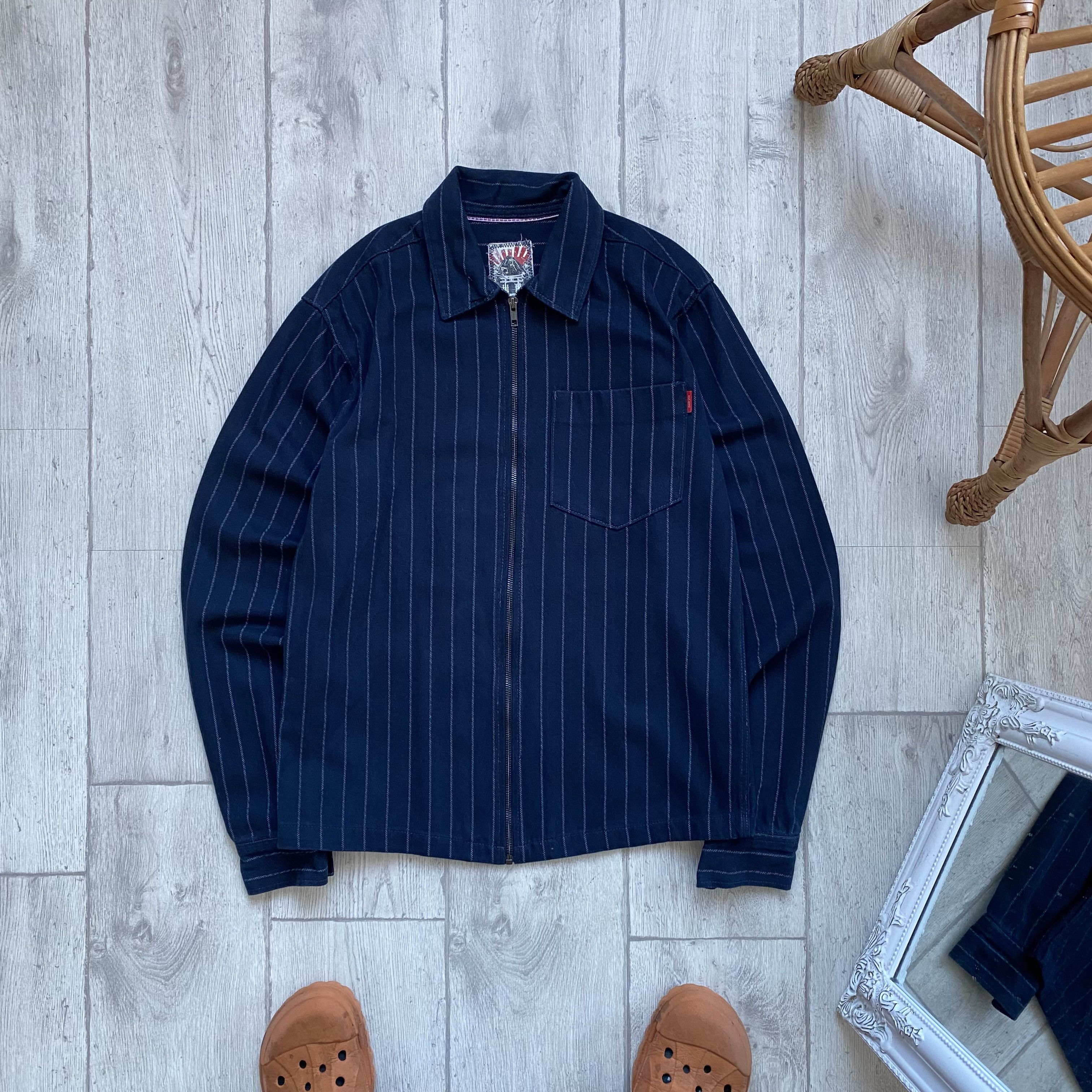 Japanese Brand 🔥Hand Made Japan Striped Jeans Overshrit Jacket INDICODE Size US M / EU 48-50 / 2 - 1 Thumbnail