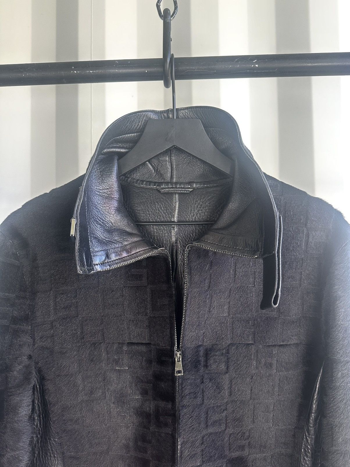 Gucci GG Monogram Fur Leather Jacket Size US M / EU 48-50 / 2 - 2 Thumbnail