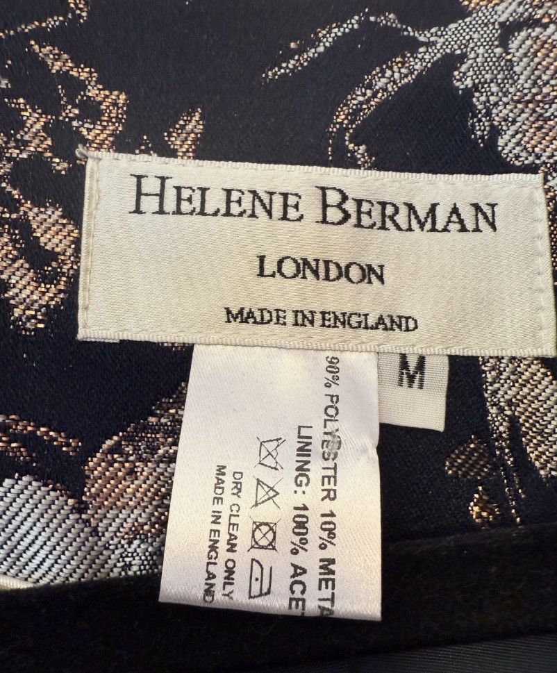Other Helene Berman Navy Floral Gold Metallic Accent Open Jacket M Size M / US 6-8 / IT 42-44 - 2 Thumbnail