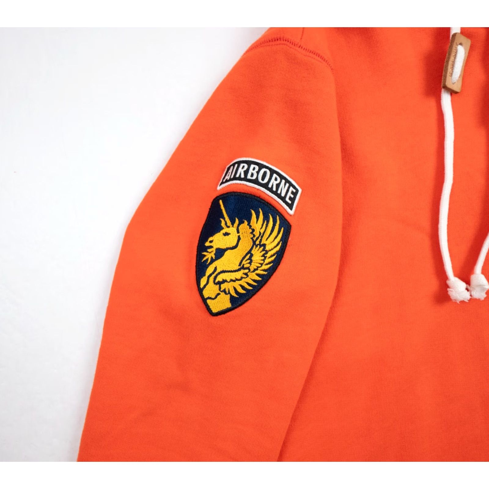 izzue Izzue Mens Hooded Sweatshirt Small Orange Pullover Sweatshirt IZ X04 ARMY Sweater Adult Size US S / EU 44-46 / 1 - 5 Thumbnail