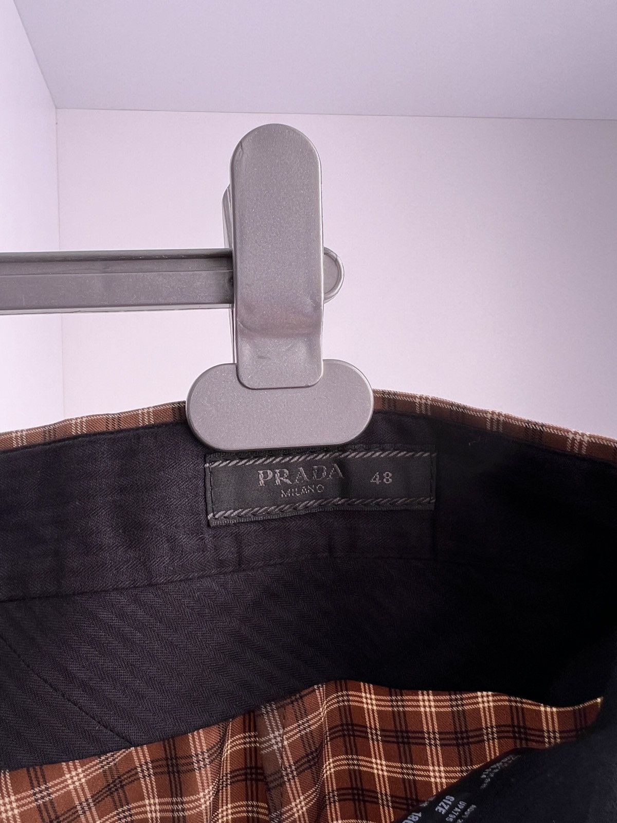 Prada Vintage Prada Milano Brown Check Straight Cotton pants Size US 32 / EU 48 - 7 Thumbnail