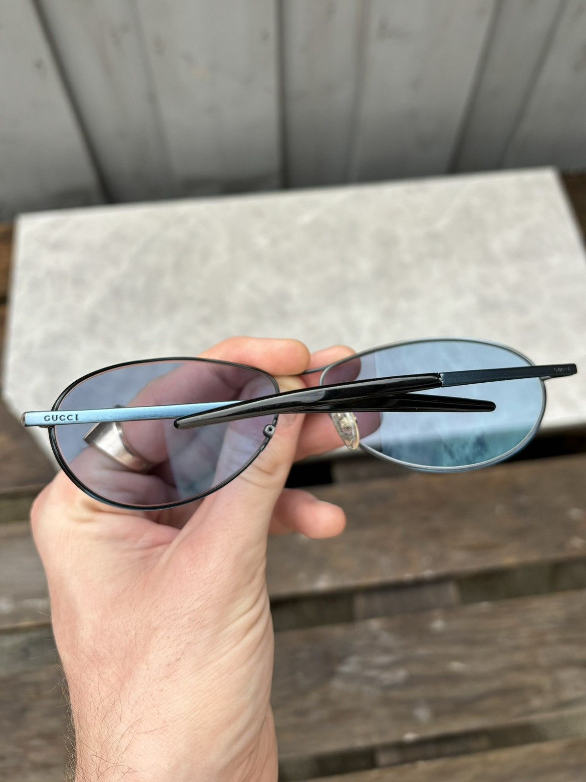 Gucci × Vintage Vintage Gucci Sunglasses GG 1662/S 90s 2000s Y2K Bug Eye Size ONE SIZE - 3 Thumbnail