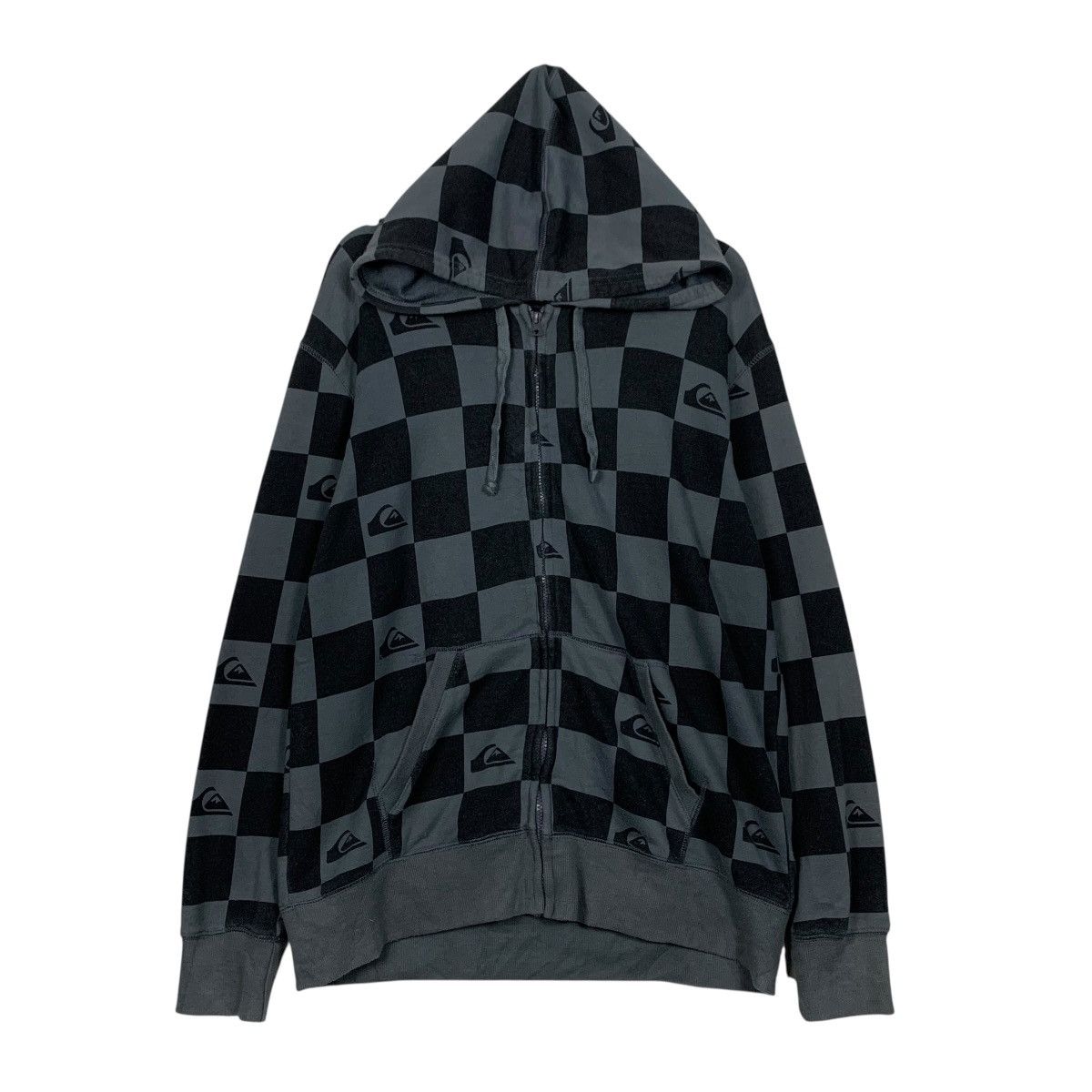 Quiksilver QUIKSILVER Checked Zipper Hoodie Sweatshirt #3619-C165 Size US XL / EU 56 / 4 - 1 Thumbnail
