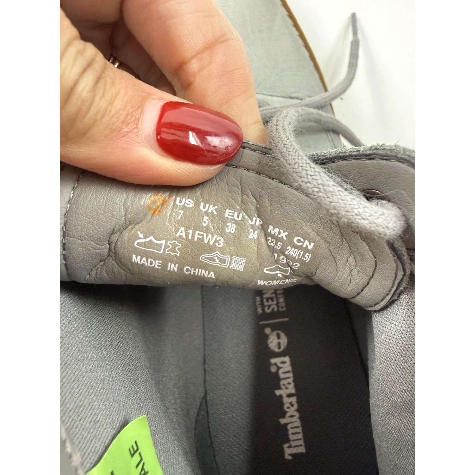 Timberland Timberland Boots Womens Gray Leather Chukka Ankle Wedge Booties - Size 7, SensorFlex Casual Footwear A1FW3 Size US 7 / IT 37 - 5 Thumbnail