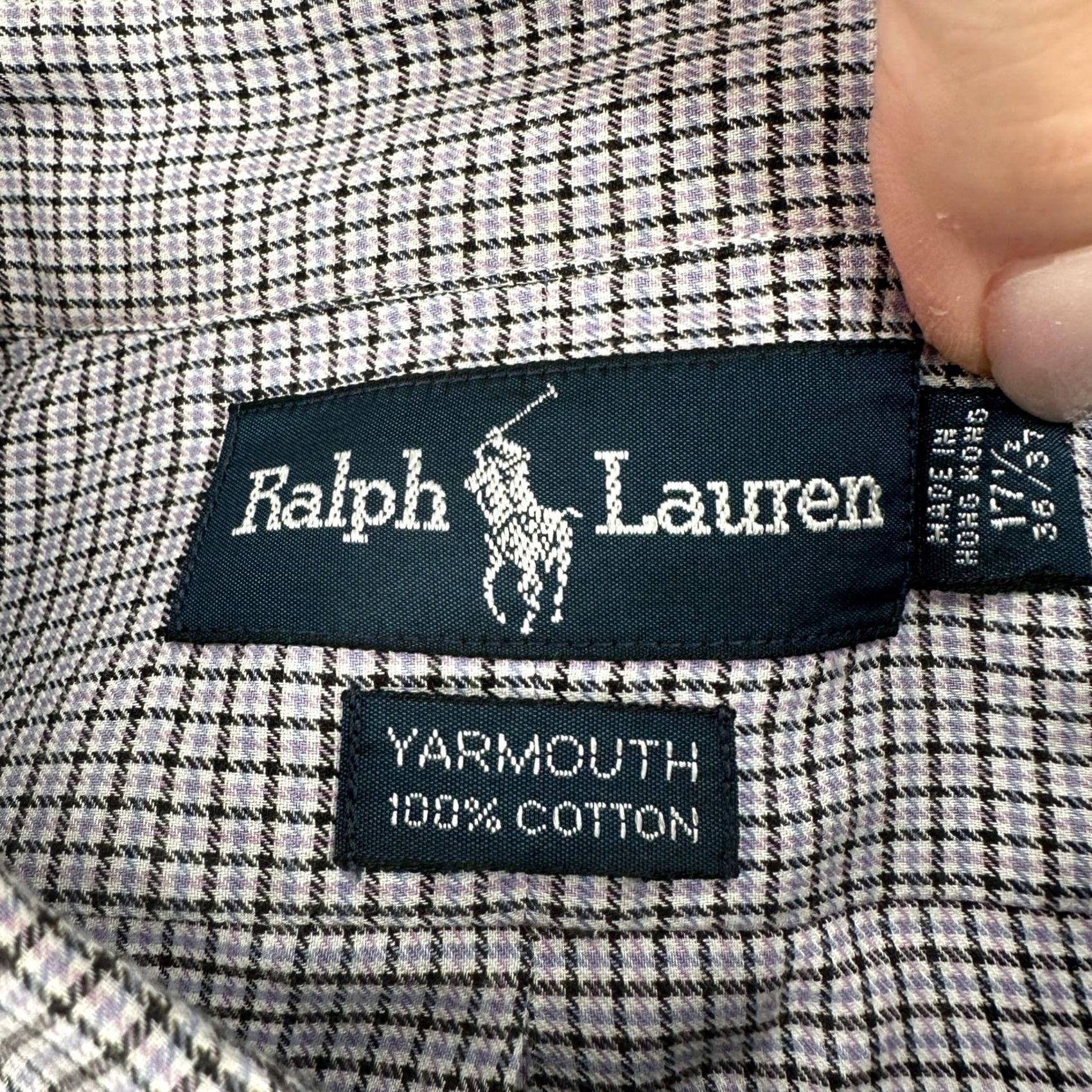 Ralph Lauren Ralph Lauren Yarmouth Button-Down Shirt Purple Micro Check 100% Cotton Long Sleeve Men's Classic Fit Size US XXL / EU 58 / 5 - 2 Thumbnail