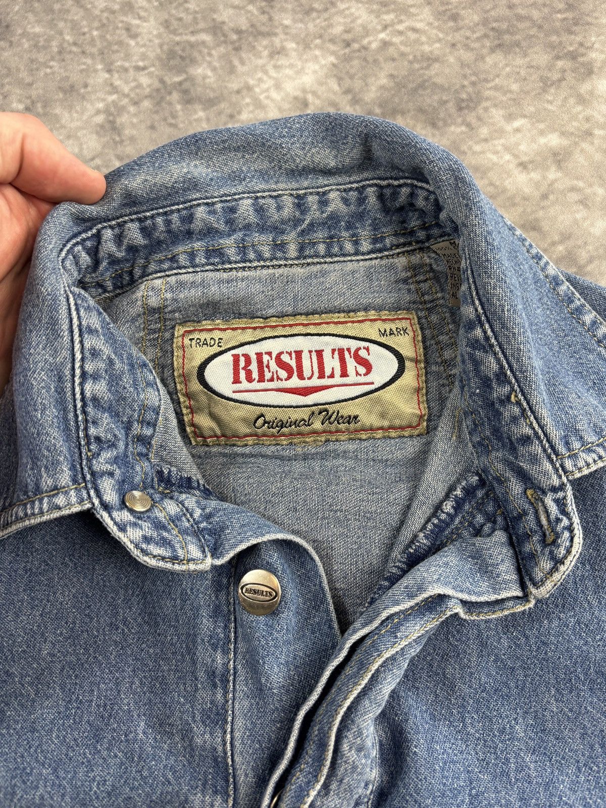 Vintage 1990s Denim Anorak Vintage Work Shirt Jeans Pullover Short Size US M / EU 48-50 / 2 - 6 Thumbnail