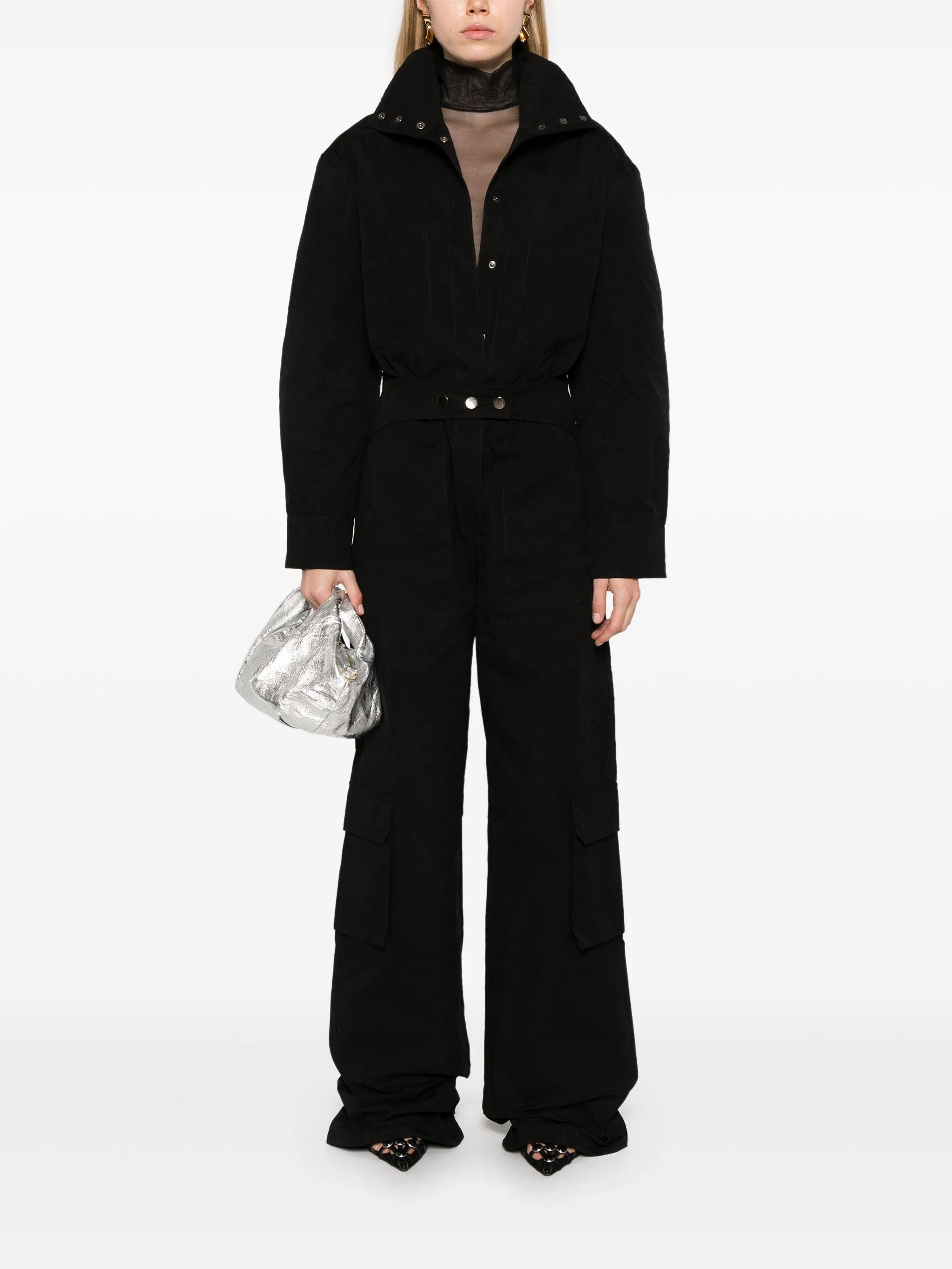 THE ANDAMANE o1s22i1n1024 Sarah Aviator Jumpsuit in Black Size 28" / US 6 / IT 42 - 2 Thumbnail