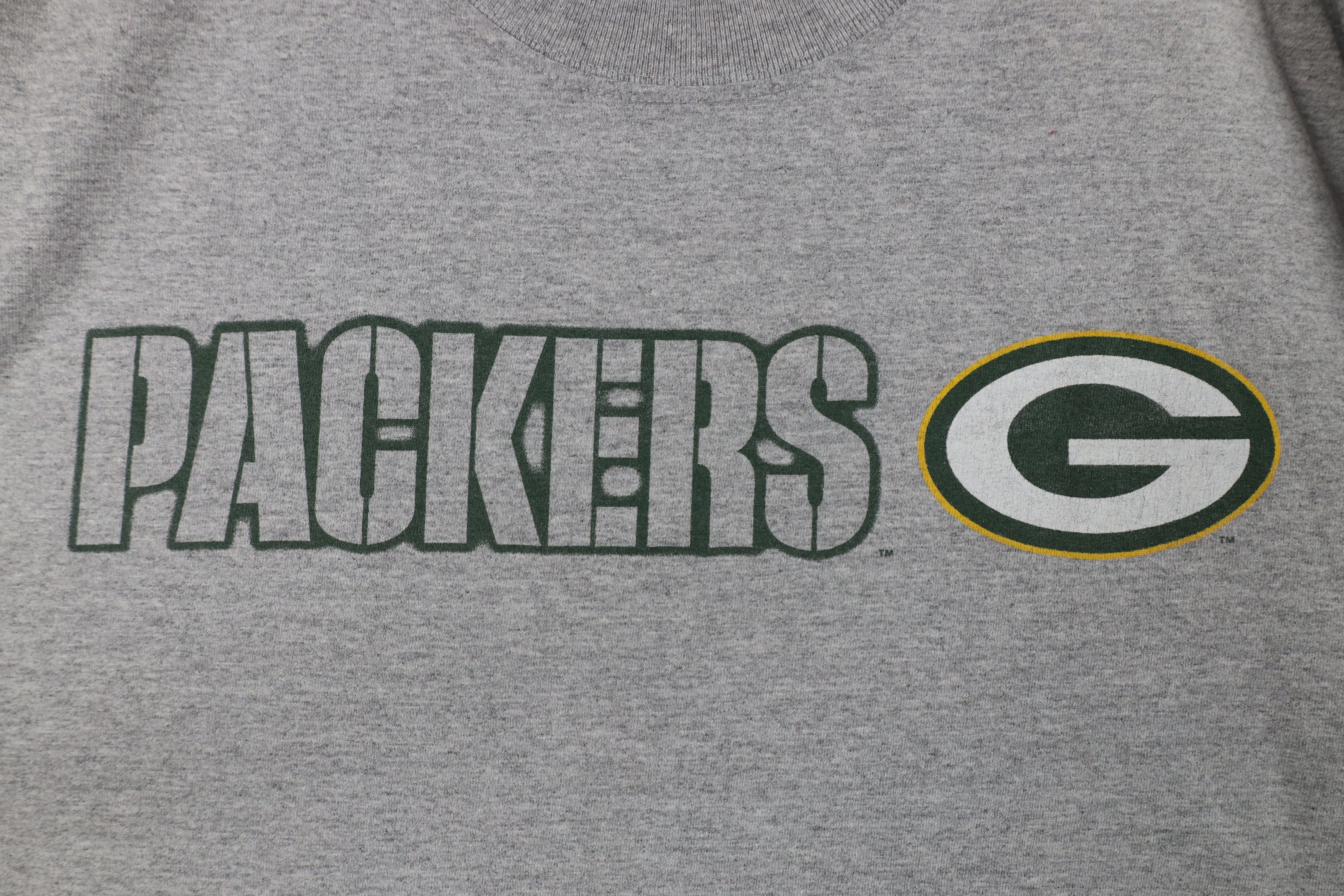 Majestic Vintage 90s Majestic Packers Football T-Shirt Heather Gray Size US L / EU 52-54 / 3 - 4 Thumbnail