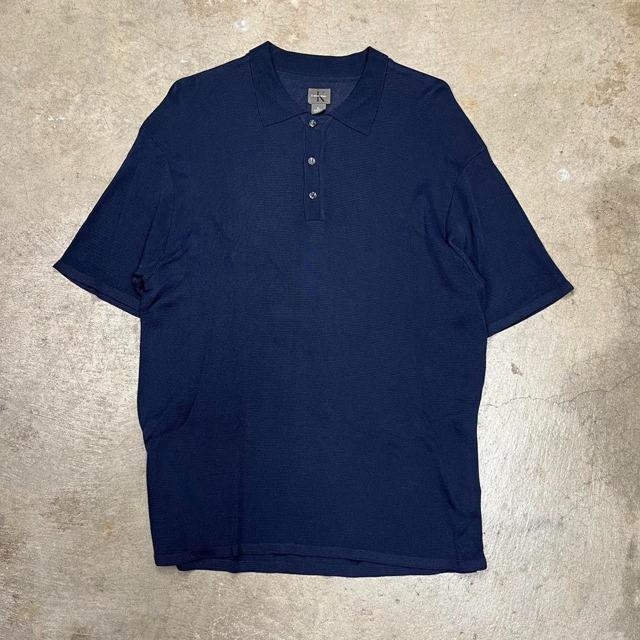 Calvin Klein × Vintage Vintage 90s Calvin Klein 100% Rayon knit polo short sleeve Size US XL / EU 56 / 4 - 1 Thumbnail