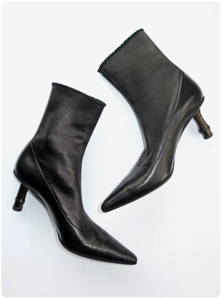 Gucci Gucci by Tom Ford S/S 2002 Bamboo Ankle Boots stretch Size US 4 / IT 34 - 2 Thumbnail