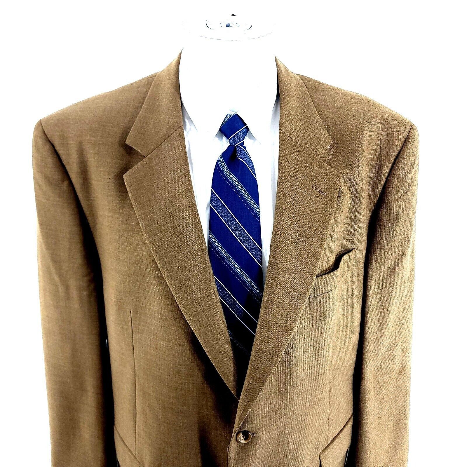 Jos. A. Bank DAMAGED Jos A Bank Wool 2 Button Blazer 46L Light Brown Bask Size 46L - 1 Thumbnail