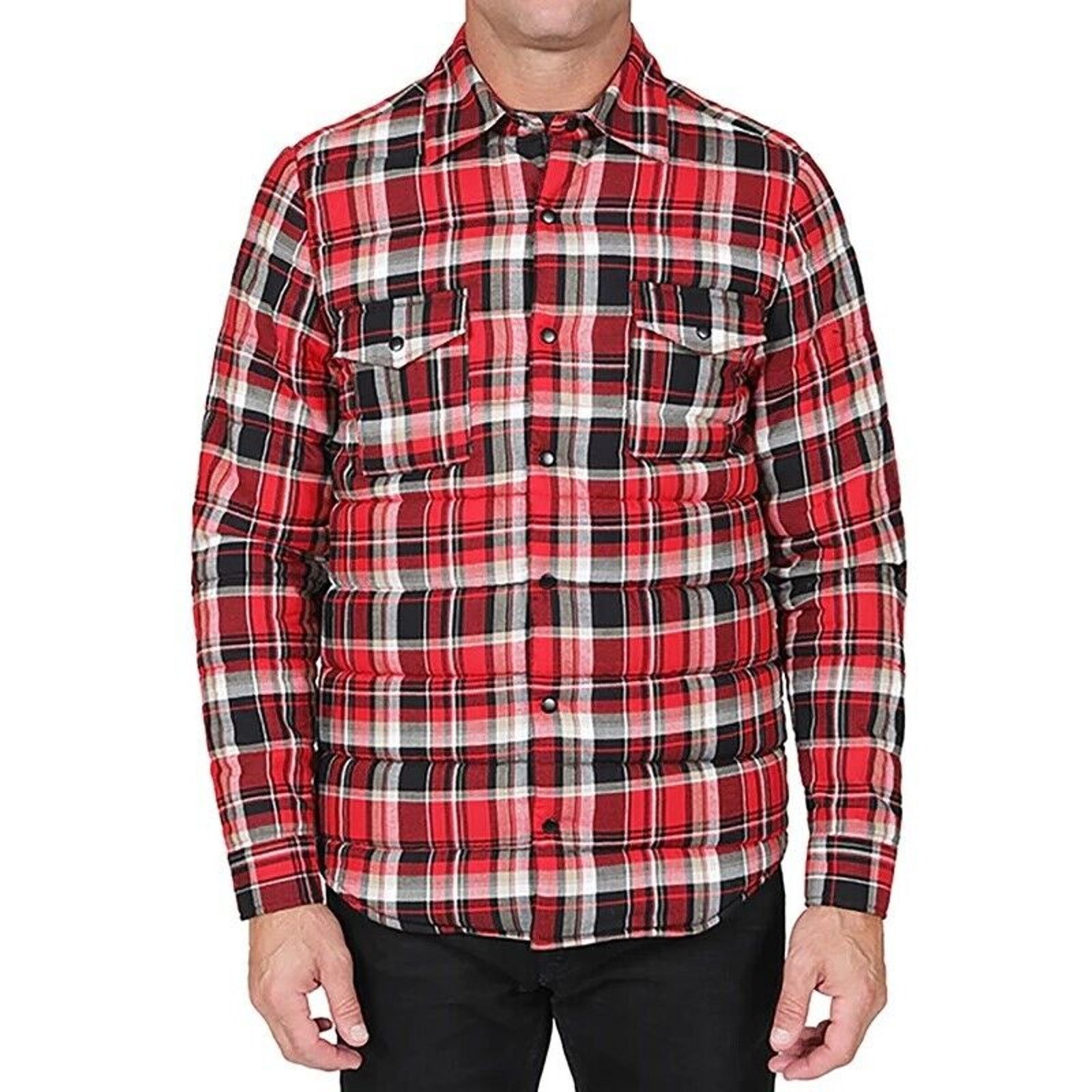 Slate & Stone Slate & Stone Men's Red Plaid Quilted Shirt Jacket Size S Size US S / EU 44-46 / 1 - 1 Thumbnail