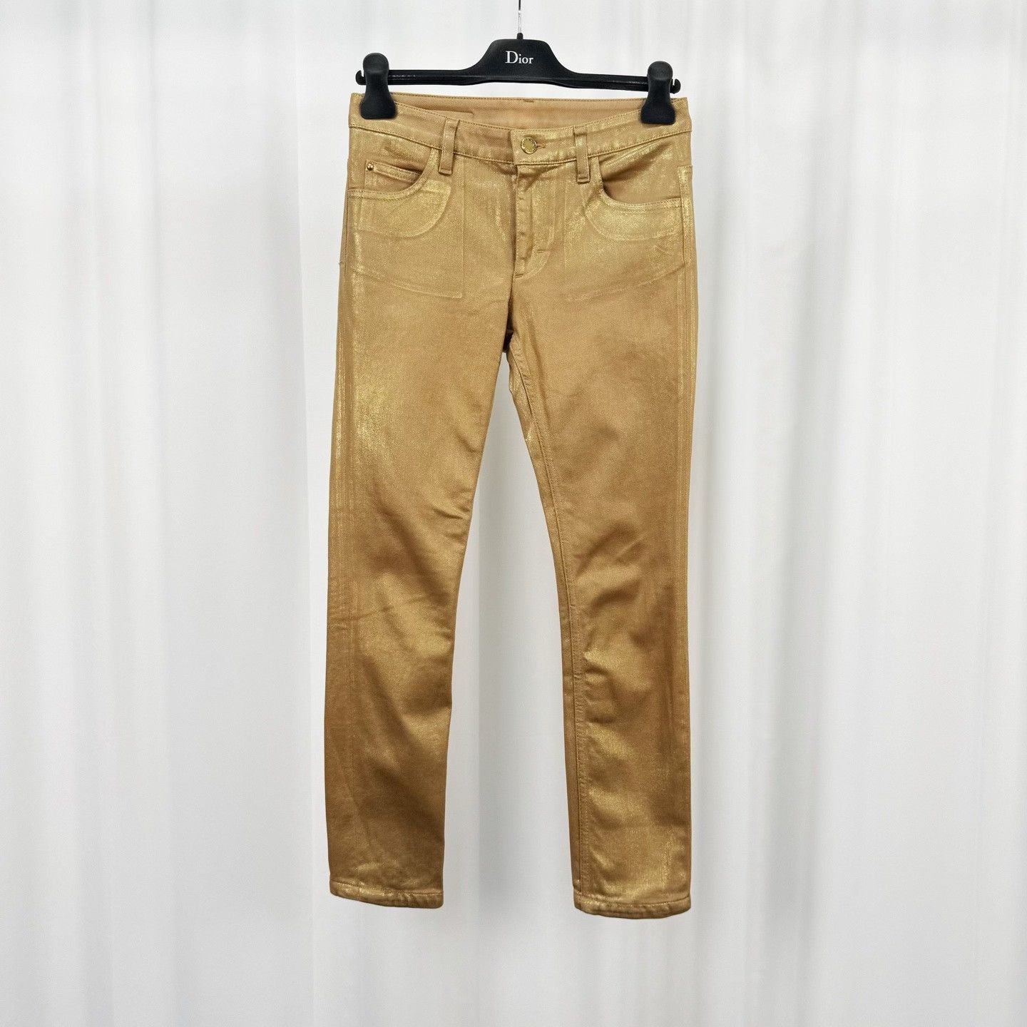 Louis Vuitton Louis Vuitton Gold Leather Label Jeans Size US 36 / EU 52 - 1 Thumbnail