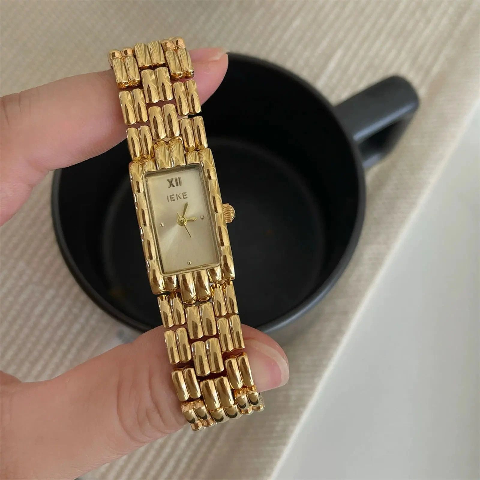 Jewelry Rectangular Link Bracelet Watch, Classic Style Size ONE SIZE - 3 Thumbnail