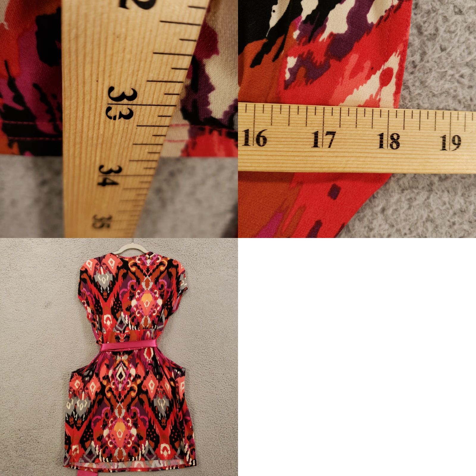 Anthropologie Uncle Frank Dress Womens S Belted Multi Print Geometric Short Sleeve V-Neck Polyester Spandex Mini Dress Size S / US 4 / IT 40 - 8 Thumbnail