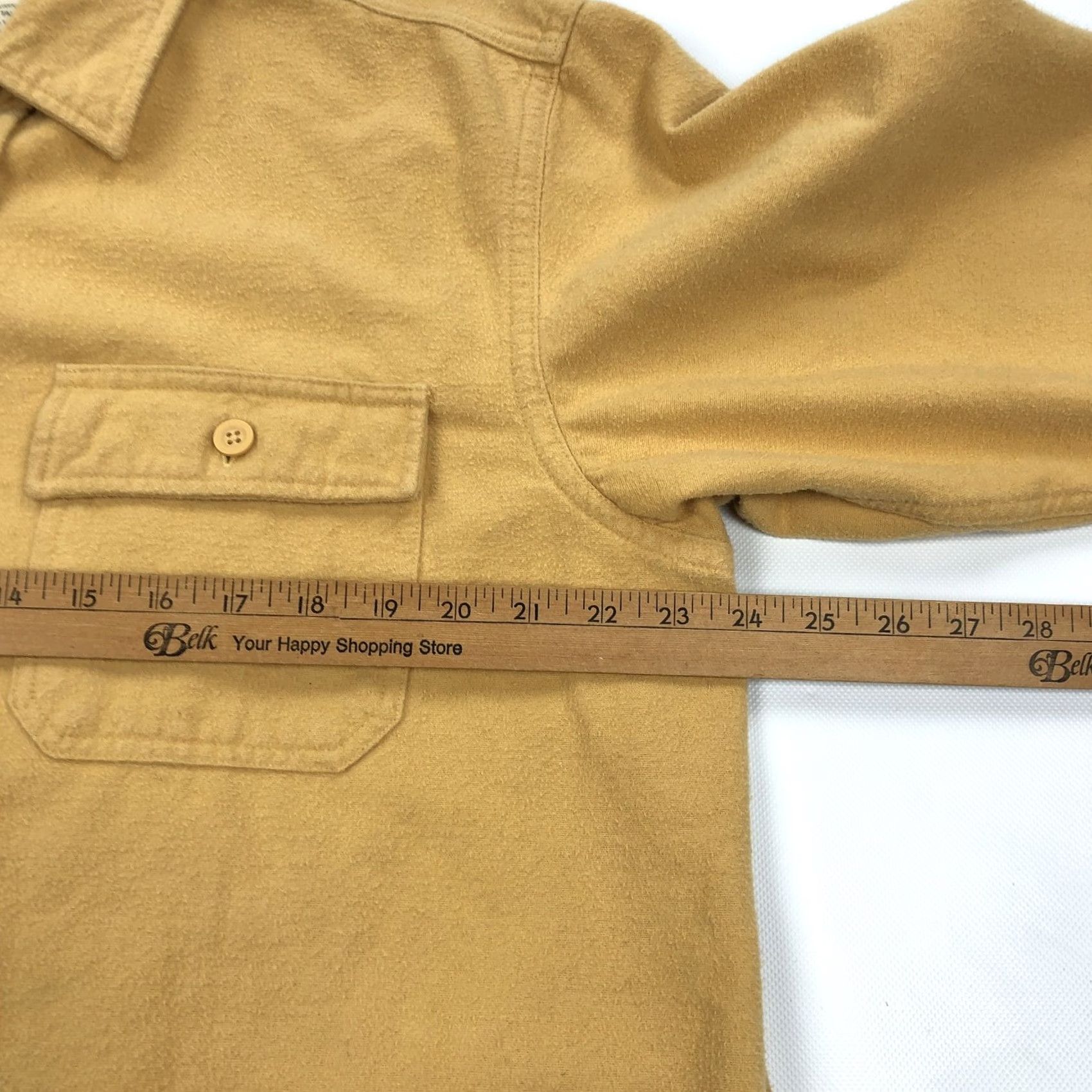 Vintage L.L.Bean Mens L Tall Traditional Fit Flannel Button-Down Shirt Mustard Yellow Tan Size US L / EU 52-54 / 3 - 7 Thumbnail