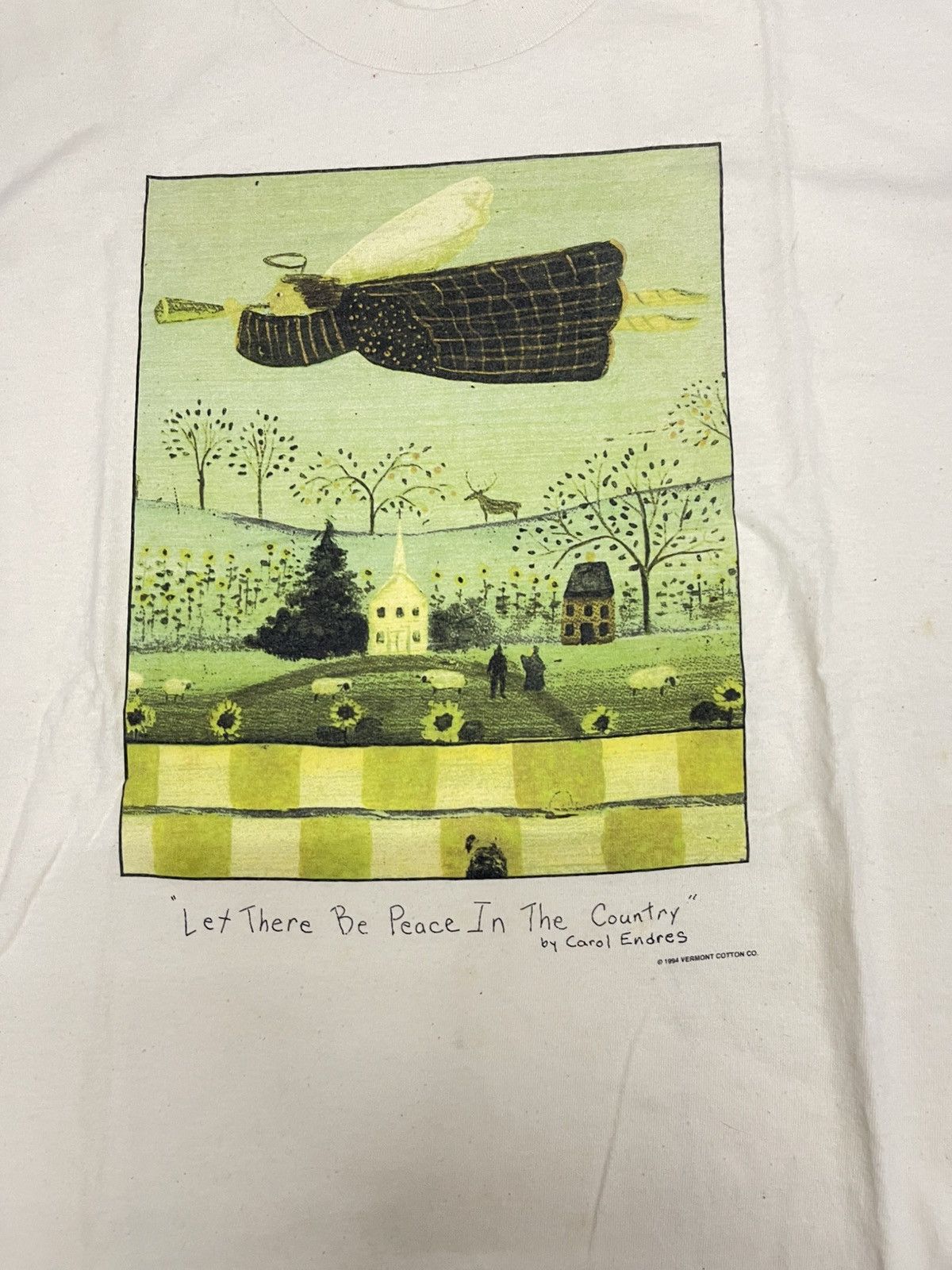 Vintage VINTAGE ART 1994 "LET THERE BE PEACE IN THE COUNTRY" ANGEL Size US L / EU 52-54 / 3 - 8 Thumbnail