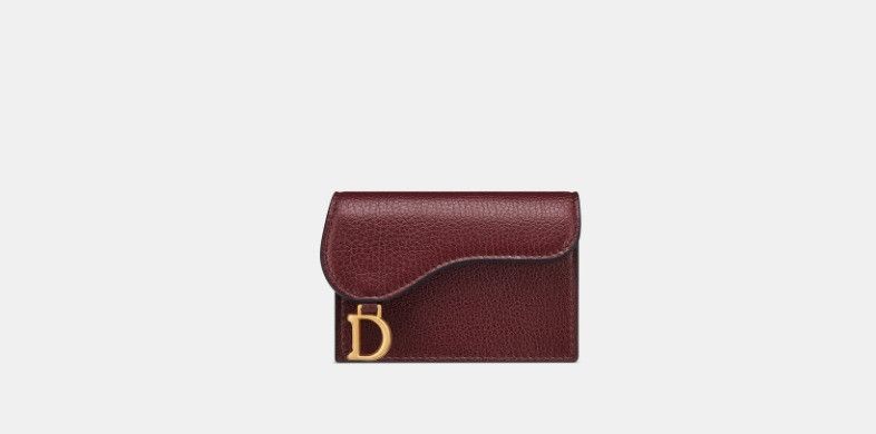 Dior o1w1db10325 Size: OS / S5611CCE Card Holder in Burgundy Size ONE SIZE - 1 Thumbnail
