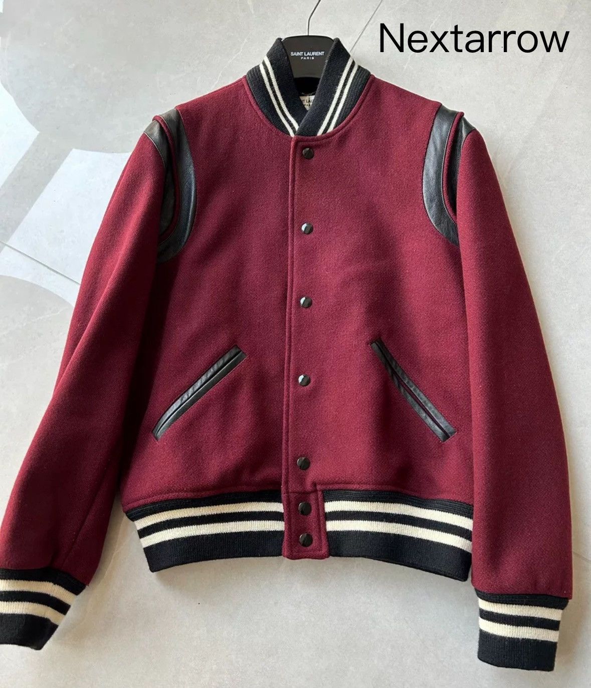 Saint Laurent Paris × Yves Saint Laurent Saint Laurent Paris slp14fw popular wine red black jacket Size US M / EU 48-50 / 2 - 1 Thumbnail