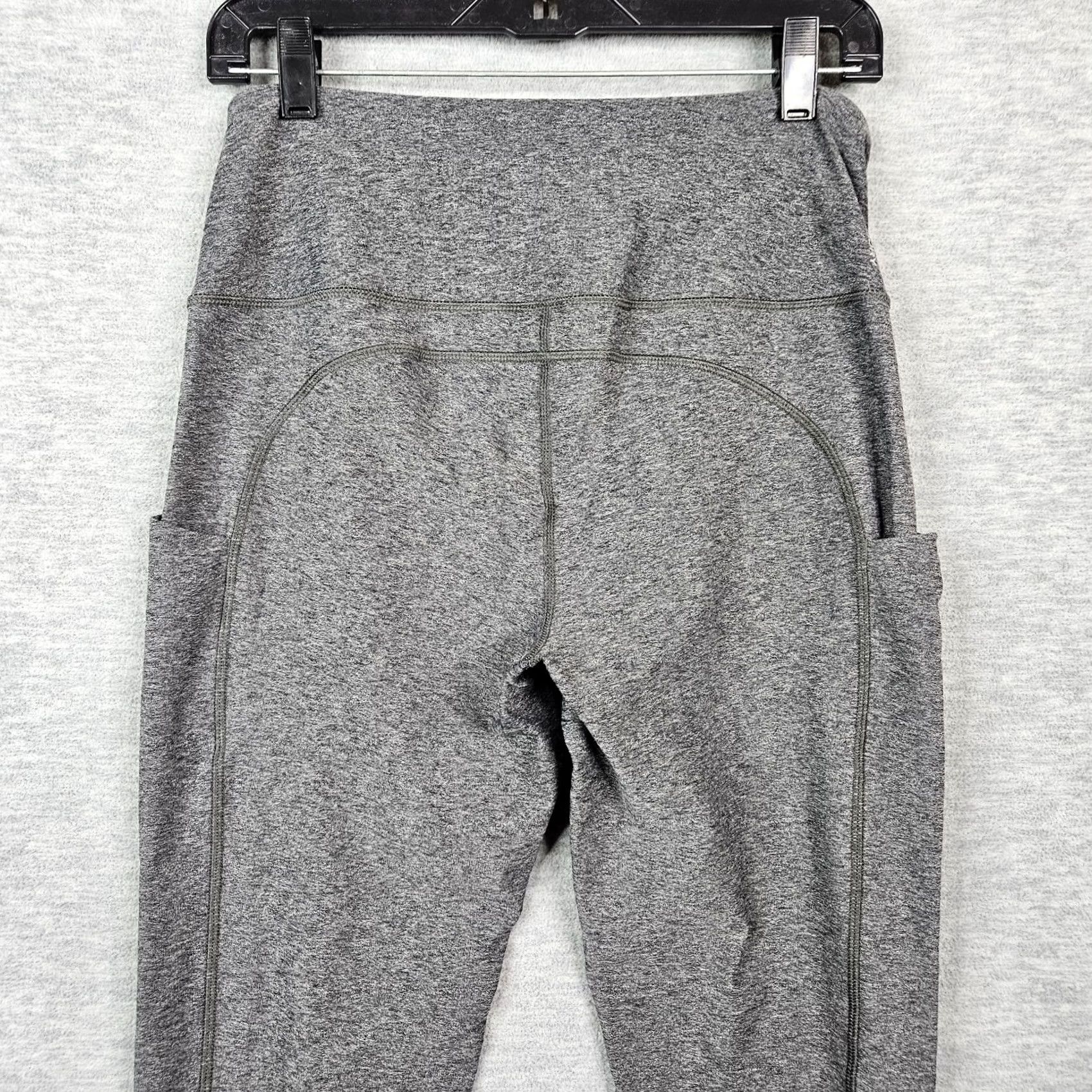 The North Face The North Face Women's Dark Gray Side Pockets Crop Workout Gym Leggings Size L Size 36" / US 14 / IT 50 - 3 Thumbnail