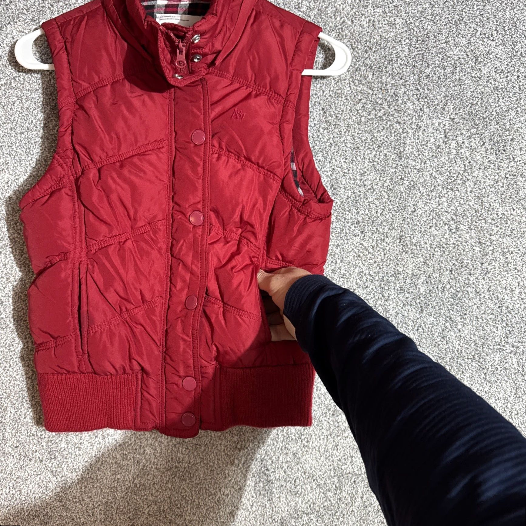 Vintage Aeropostale Vest Women Medium Red Puffer Streetwear Plaid Lined Warm Quilted Outdoor Size M / US 6-8 / IT 42-44 - 5 Thumbnail