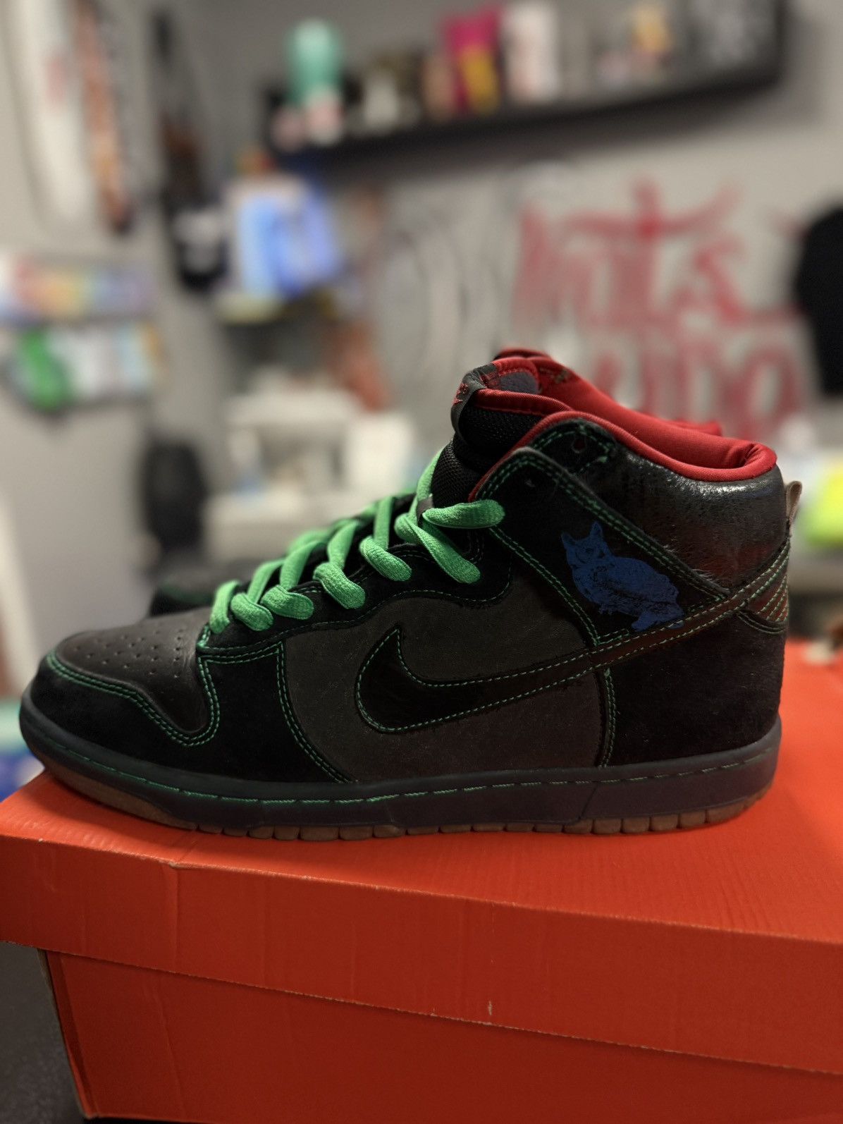 Nike Size 11 Nike Dunk High Premium SB 2008 Twin Peaks Night Owl Size US 11 / EU 44 - 8 Thumbnail