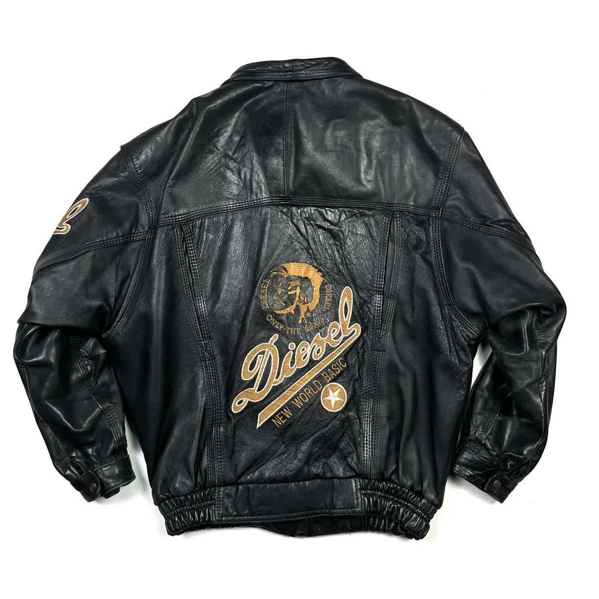 Diesel 90s Diesel Motorcycle Leather Jacket Vintage Black Size US XXL / EU 58 / 5 - 5 Thumbnail