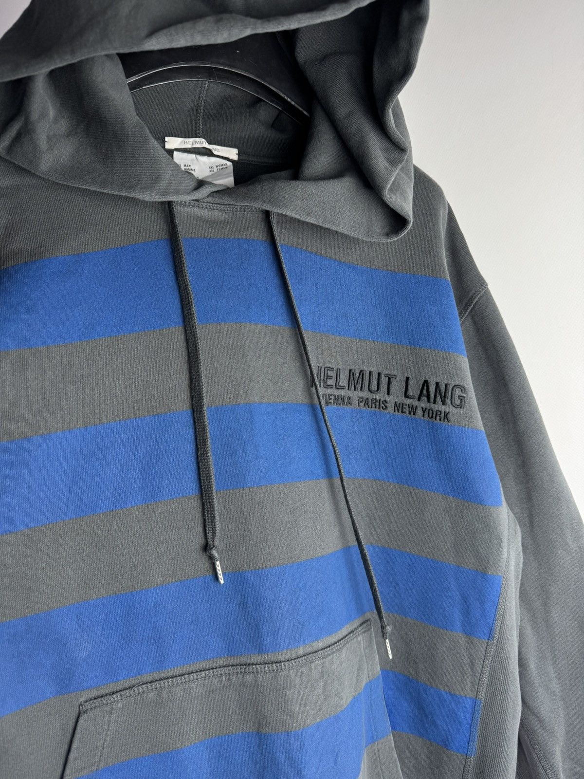 Helmut Lang Helmut Lang Blue Striped “Standard Bars” Hoodie Size US XL / EU 56 / 4 - 2 Thumbnail