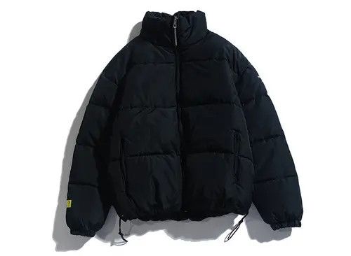 image of Vintage Black Japanese Style Puffer Jacket, Men's (Size Medium)