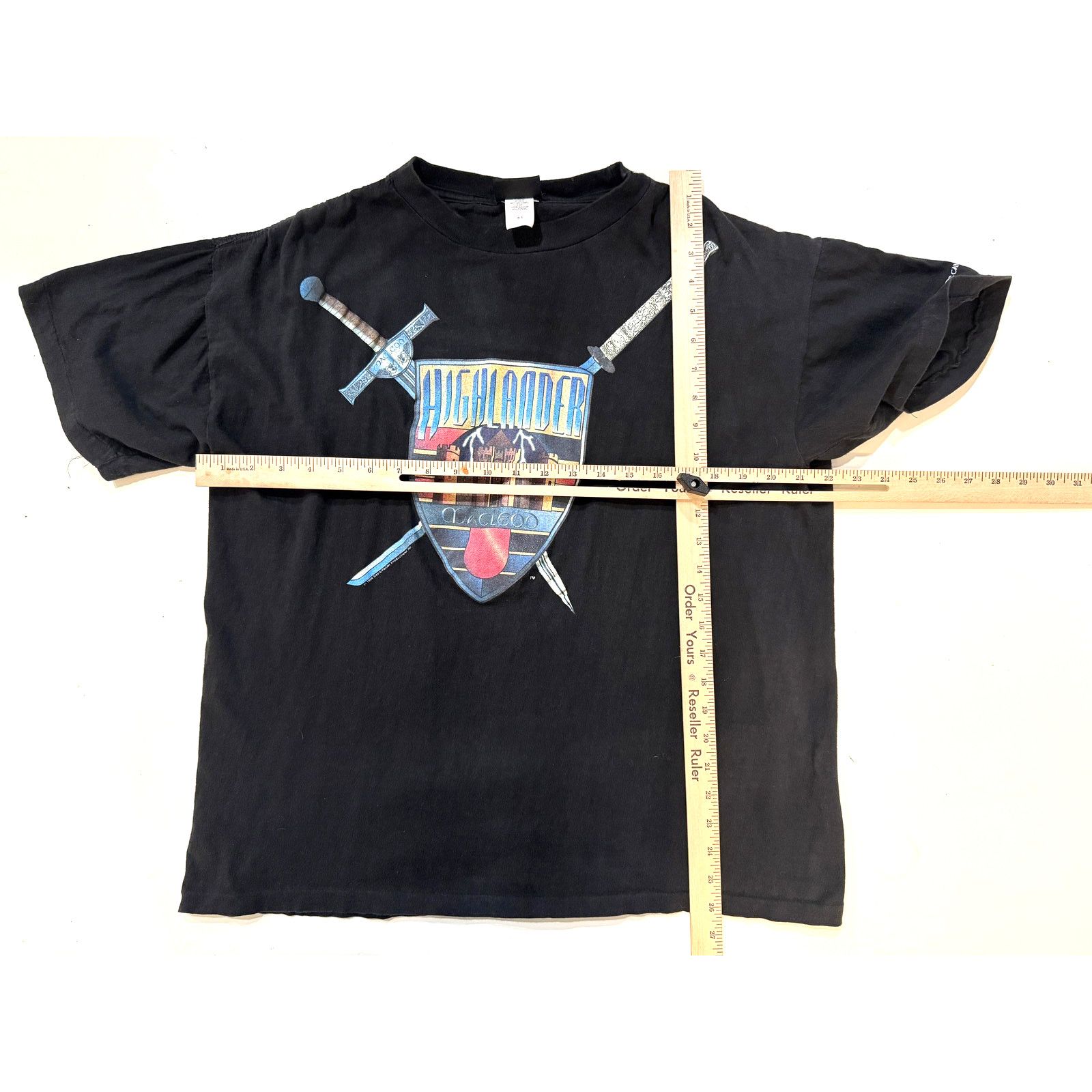 & Other Stories Vintage 90s Highlander Shirt Mens LG Black Sword Crest Movie Size US L / EU 52-54 / 3 - 6 Thumbnail