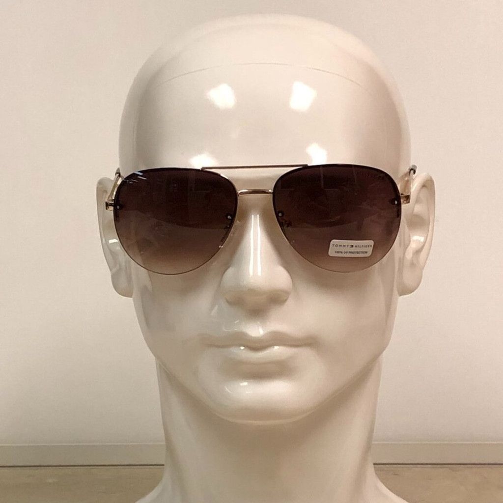 Tommy Hilfiger Tommy Hilfiger Gold & Brown Aviator Frame Sunglasses Size ONE SIZE - 1 Thumbnail