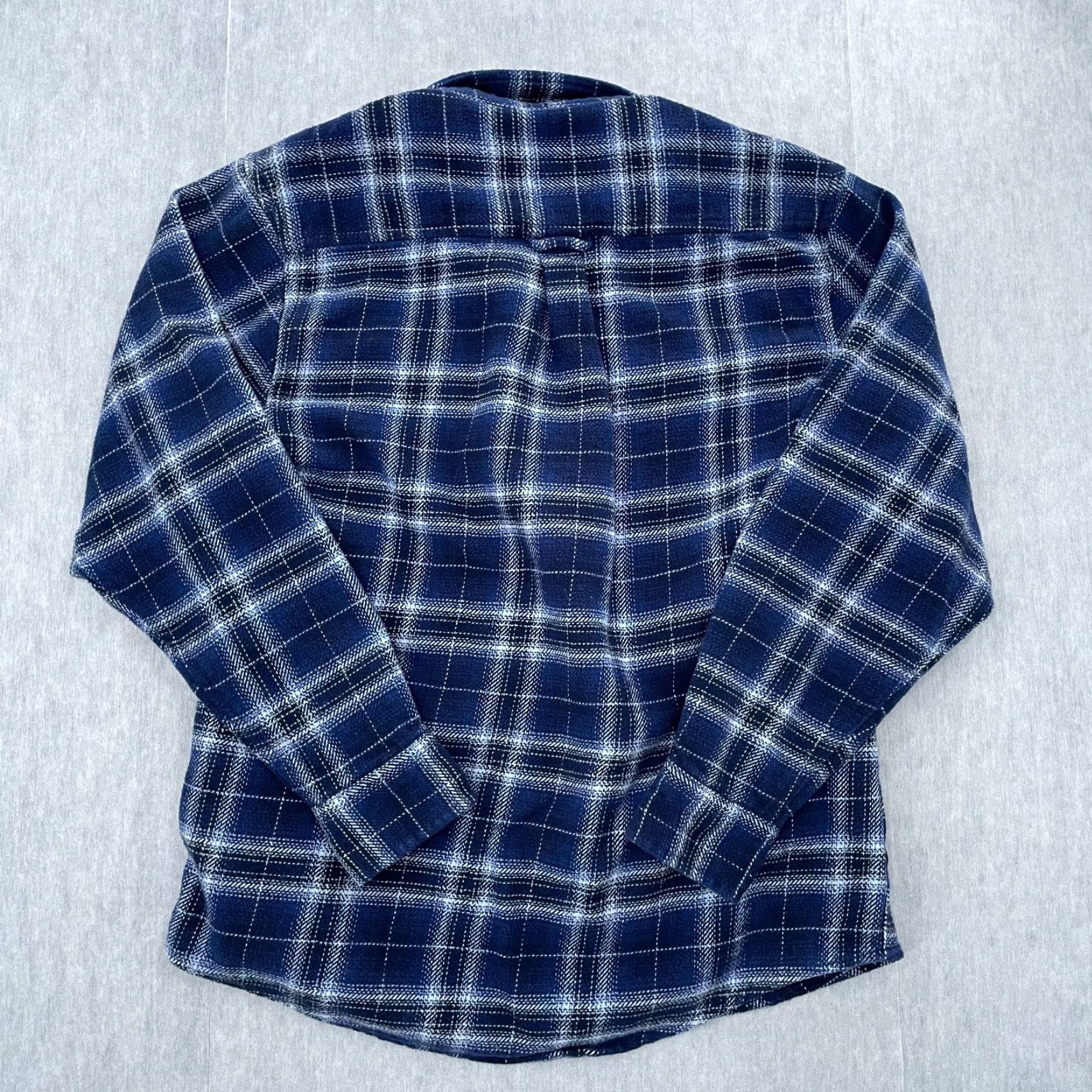 Vintage VINTAGE Woolrich Flannel Shirt Adult Medium Blue Plaid Long Sleeve Button-Up Shacket Pockets Mens Size US M / EU 48-50 / 2 - 2 Thumbnail