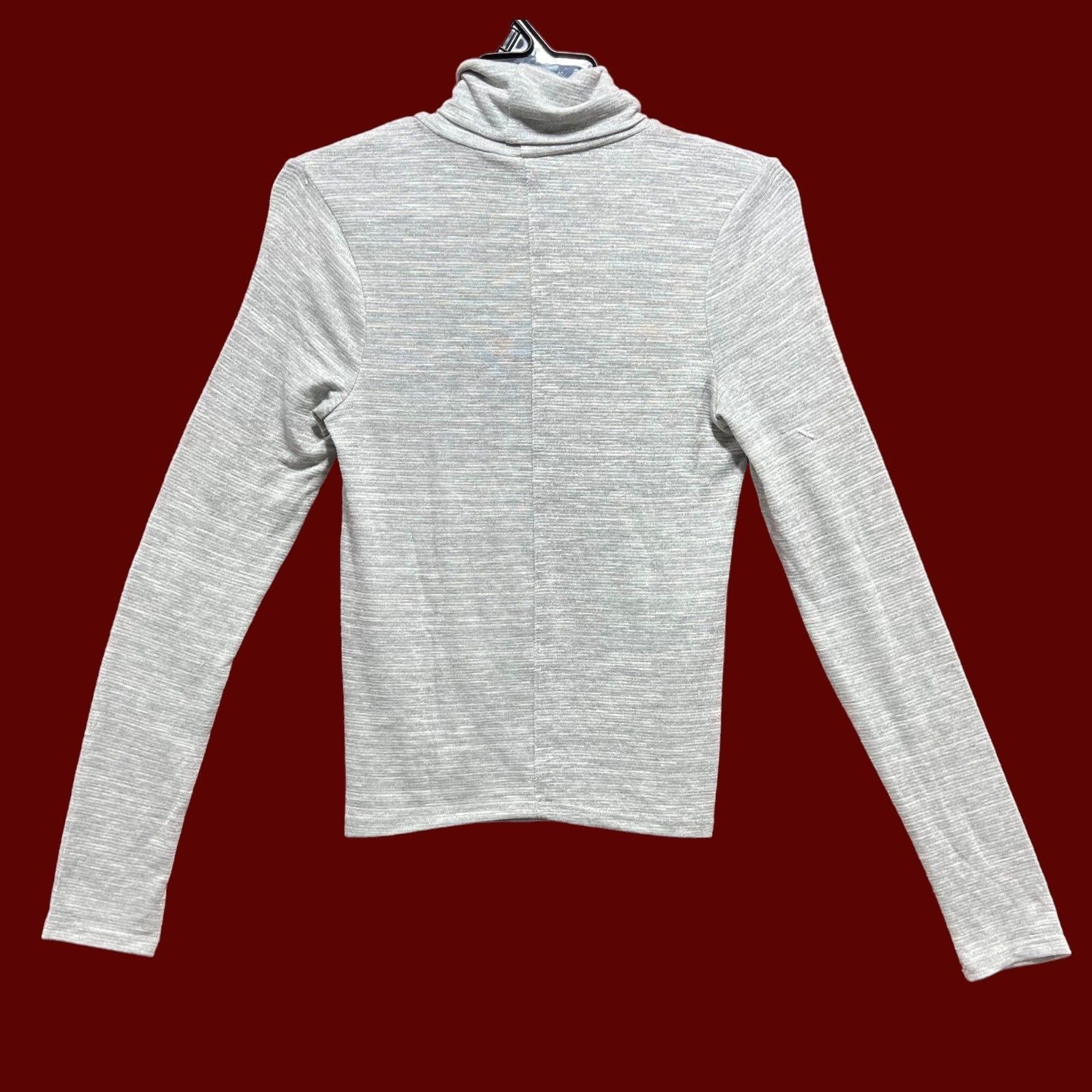 Other Universal Thread - Women's Mock Neck Turtleneck T-Shirt Gray Size XS / US 0-2 / IT 36-38 - 4 Thumbnail