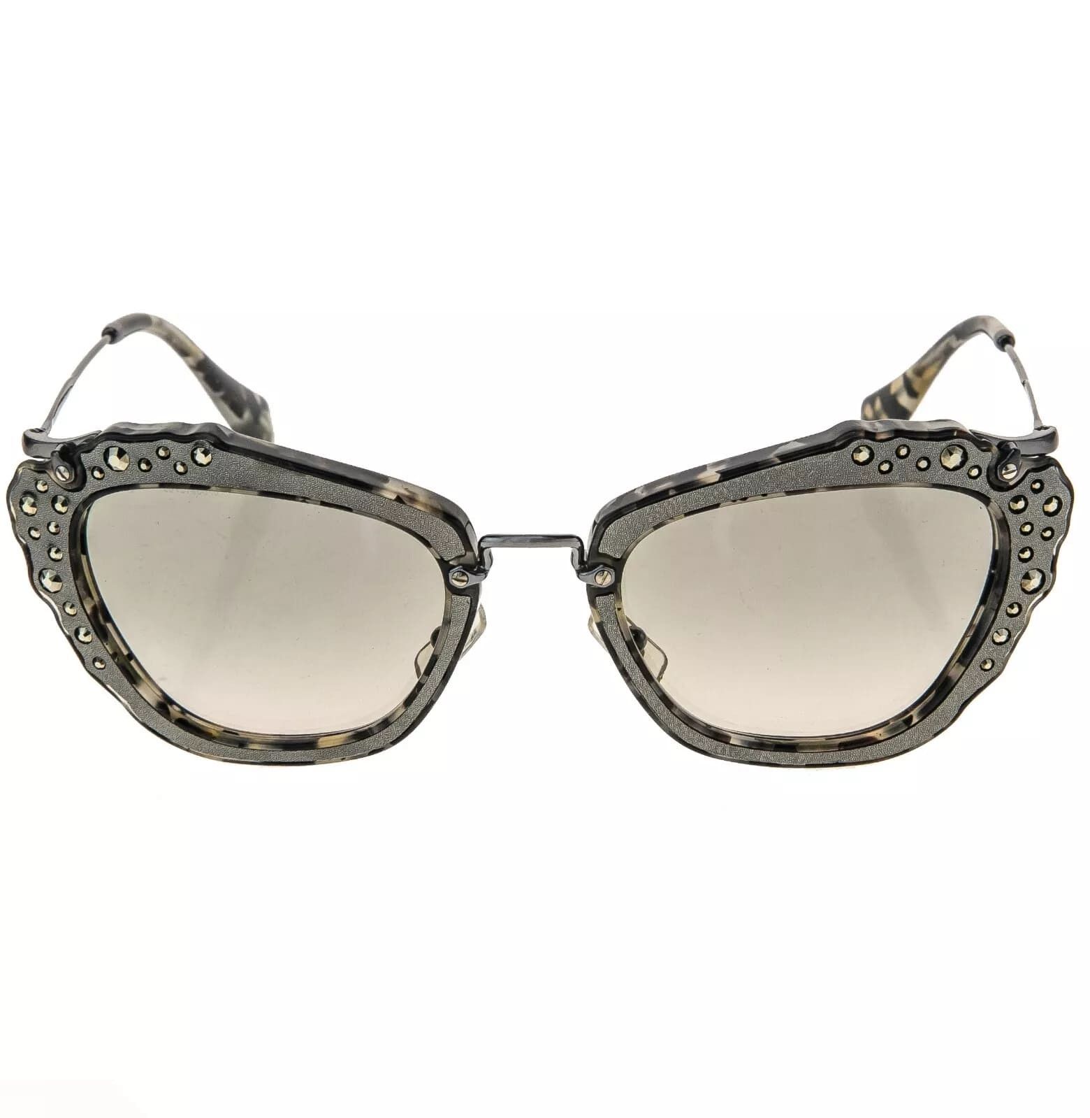 Miu Miu MIU MIU NOIR 04Q Marble Grey Ruthenium Foil Leather MU04QS Size ONE SIZE - 5 Thumbnail