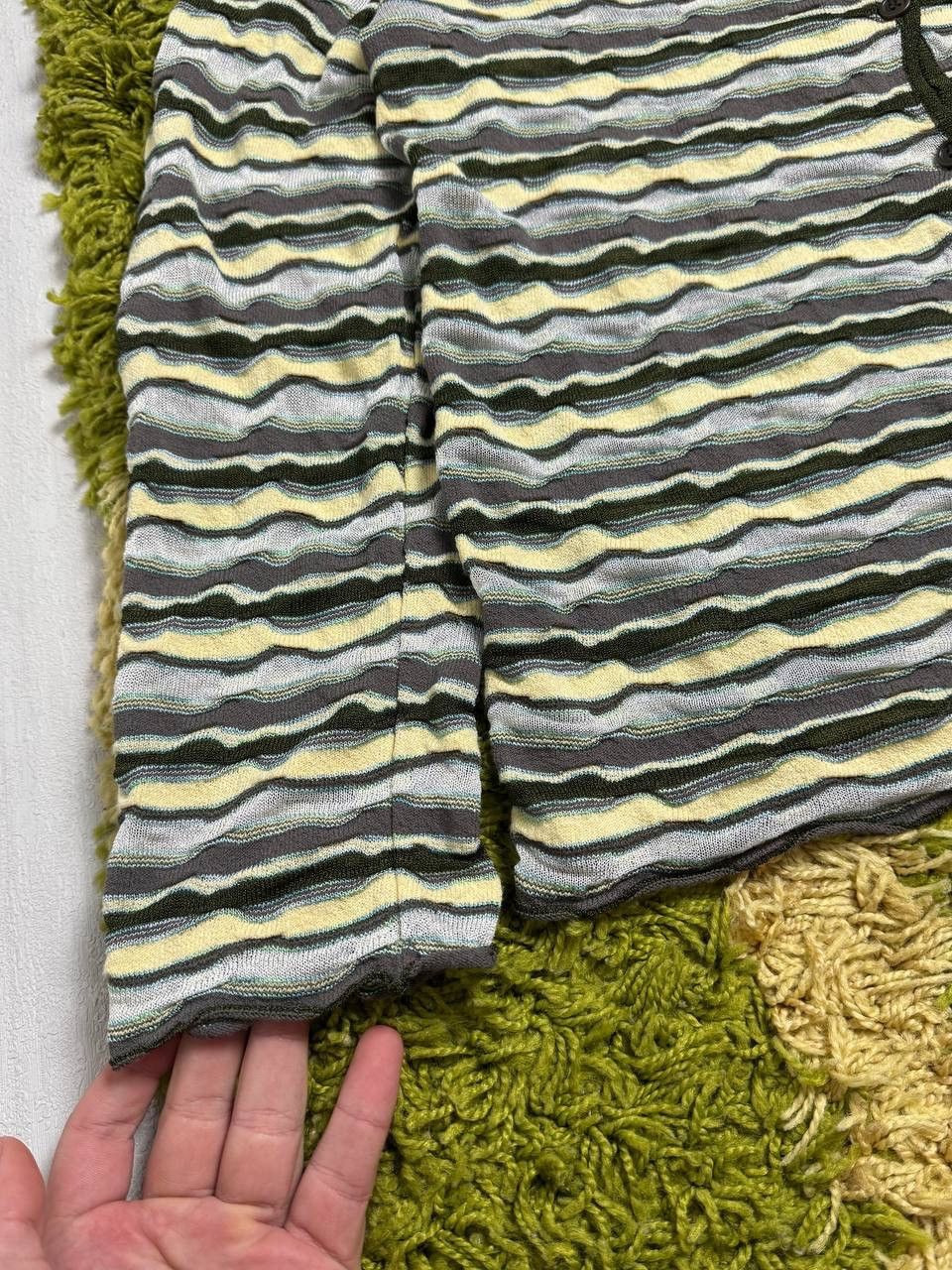 Missoni × Vintage Missoni 3D Striped Long Sleeve V-Neck Cardigan Size L / US 10 / IT 46 - 4 Thumbnail