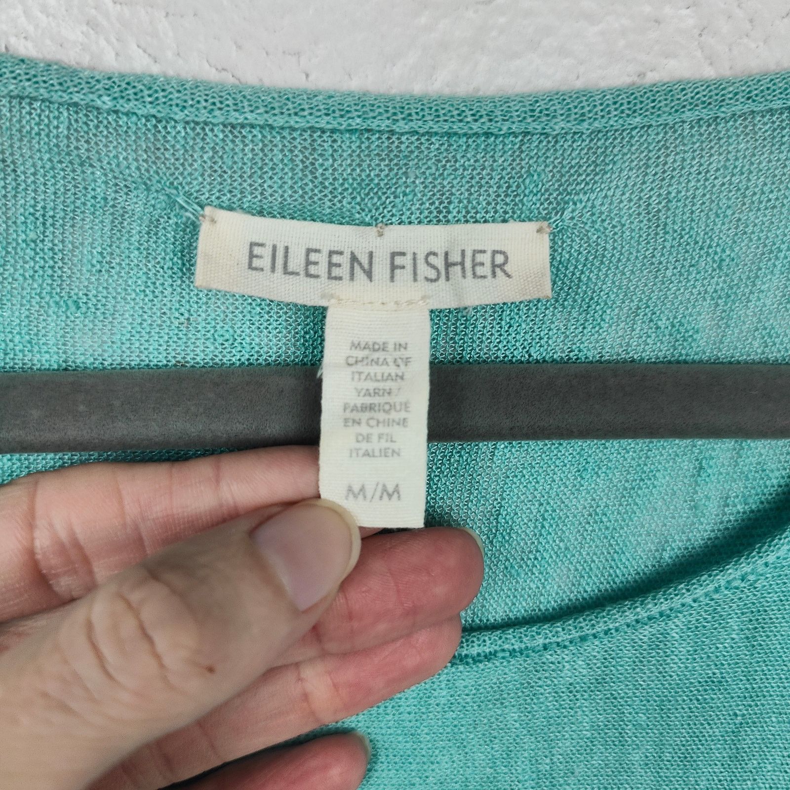 Eileen Fisher Eileen Fisher Semi-Sheer Linen Top Womens Medium Teal Green Size M / US 6-8 / IT 42-44 - 5 Thumbnail