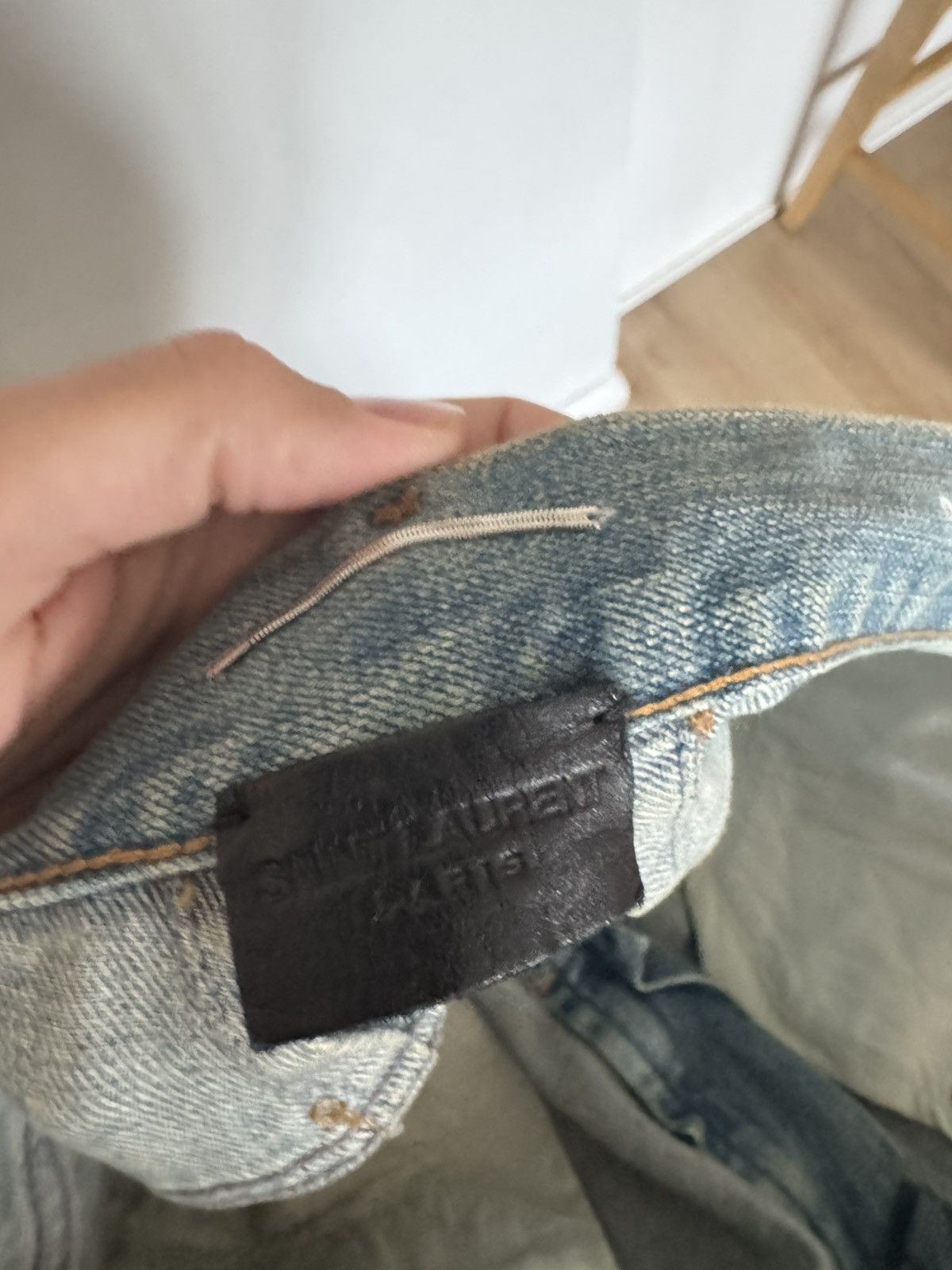 Saint Laurent Paris Hedi Knee slit denim 2015 Size US 34 / EU 50 - 4 Thumbnail