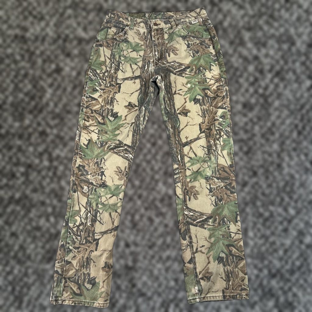 Realtree VINTAGE Duxbak Jeans Mens 34 Denim Jeans Camouflage 90s Grunge Pockets 5-Pocket Belt Loops Brown Size US 34 / EU 50 - 1 Thumbnail