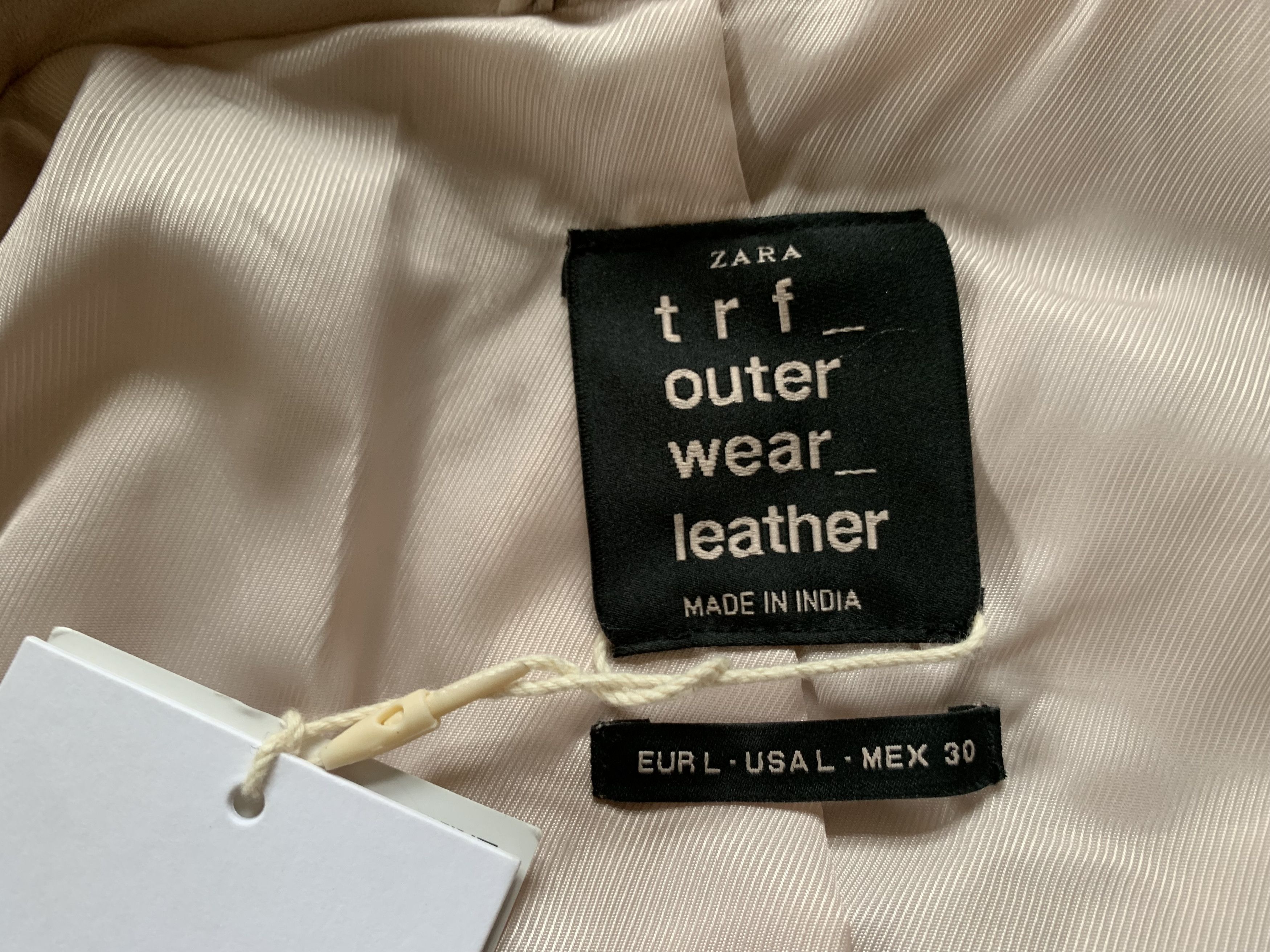Zara Zara Womans Biker Embroidered Leather Jacket Size L / US 10 / IT 46 - 8 Thumbnail