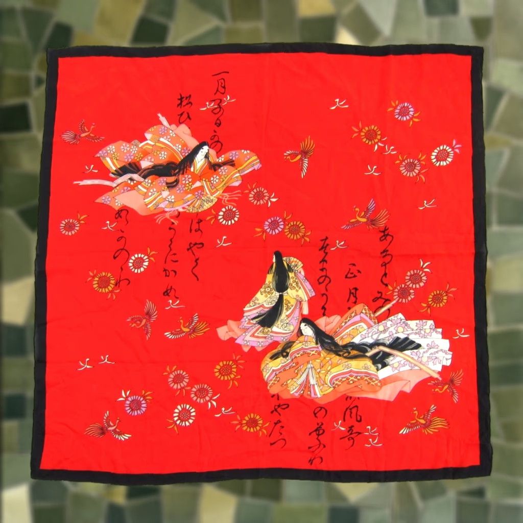 Pinko VINTAGE Made In Japan Red Silk Square Scarf Floral 100% Silk Unbranded Unisex Square Scarf 29.5" X 31" Womens Size ONE SIZE - 1 Thumbnail