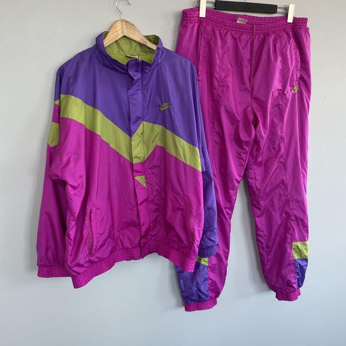 Nike Very Rare Vintage RARE Vintage 90 s Nike track suit jacket pants nylon y2k Grailed