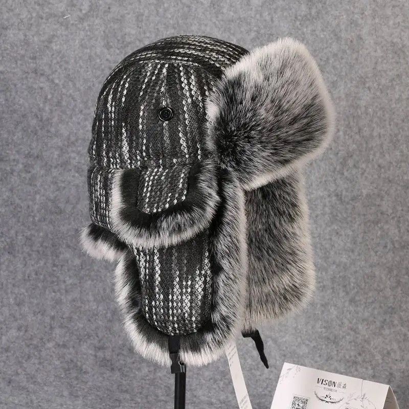 Vintage Vintage Bomber Hat Rex Rabbit Fur Trapper Hat Size ONE SIZE - 2 Thumbnail