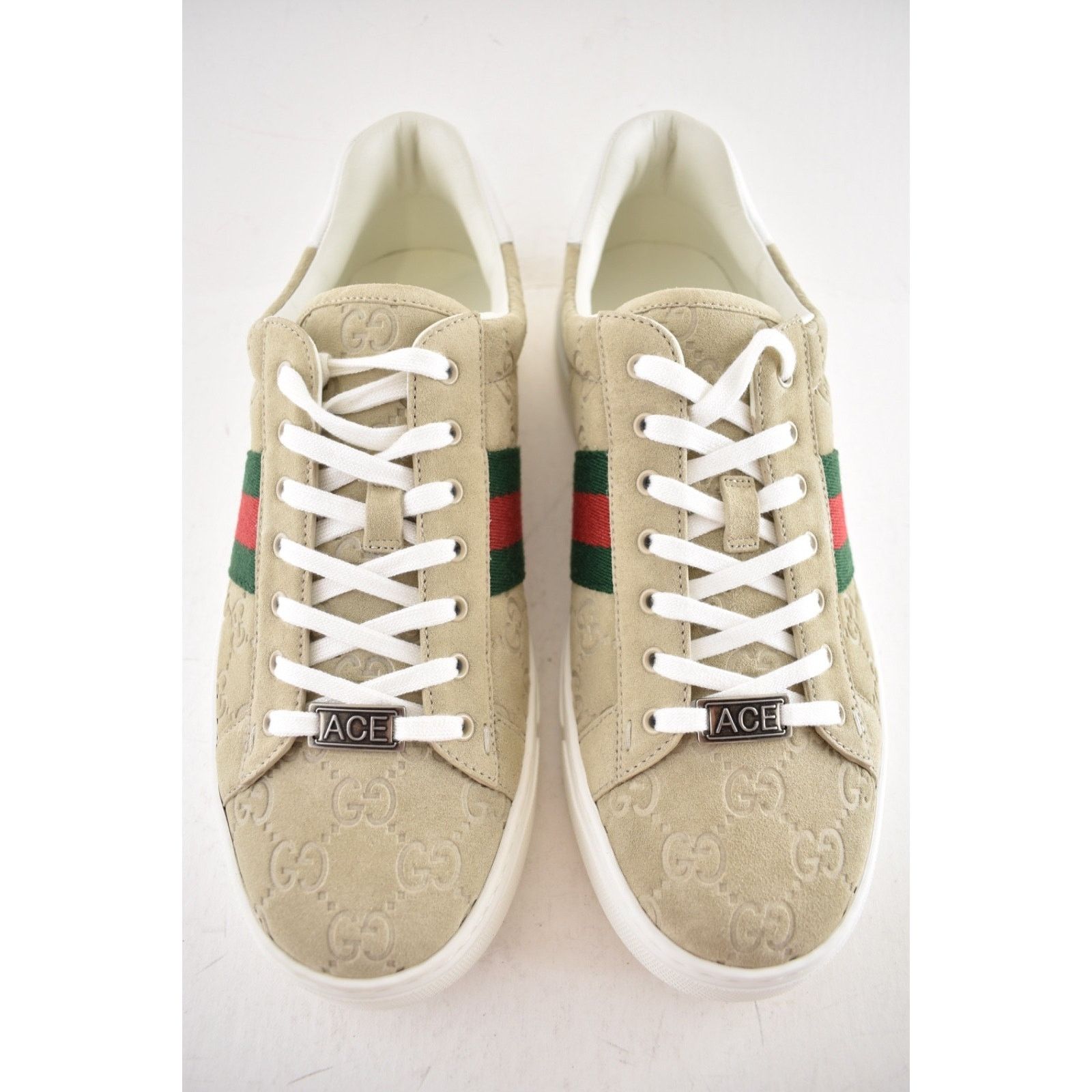 Gucci Gucci Oatmeal Beige Suede Flat Low Top Trainer Sneakers 37 Size US 7 / IT 37 - 11 Thumbnail