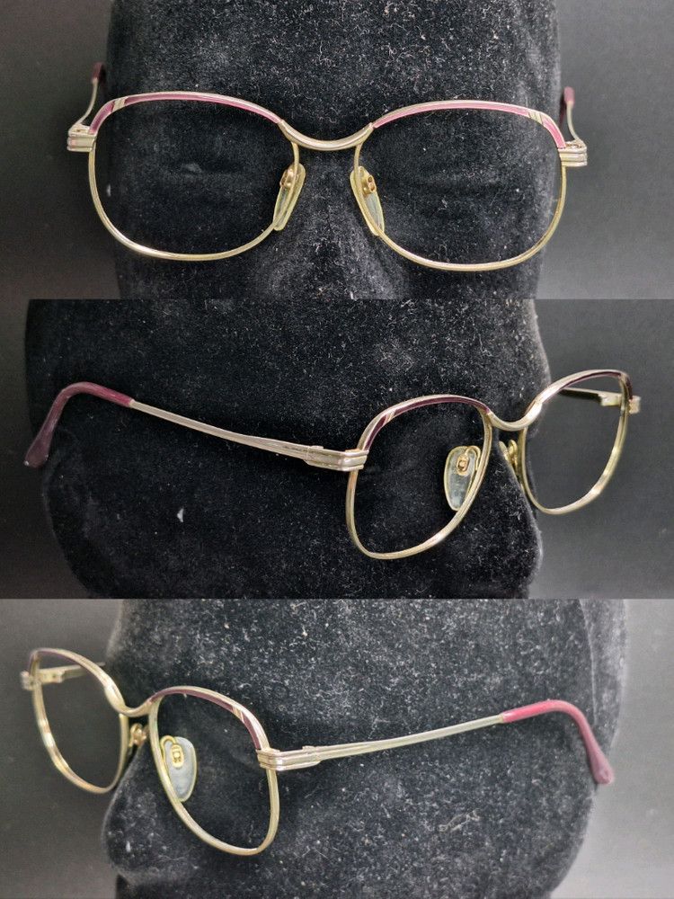 Other 90s Japan Vintage Embossing Purple Browline Glasses Frame Size ONE SIZE - 3 Thumbnail